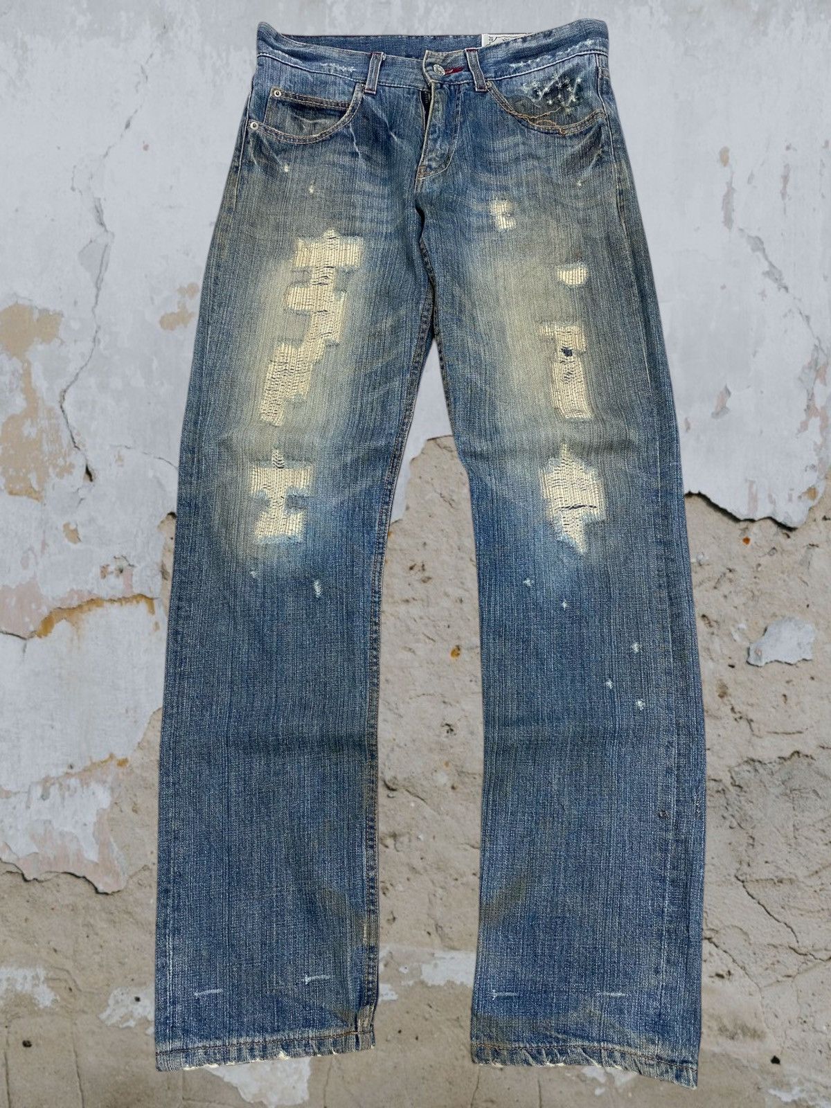 Le Grande Bleu (L.G.B.) Vintage Purete Japan Distress Uruboros Kofu Whisker Straight Size US 31 - 1 Thumbnail