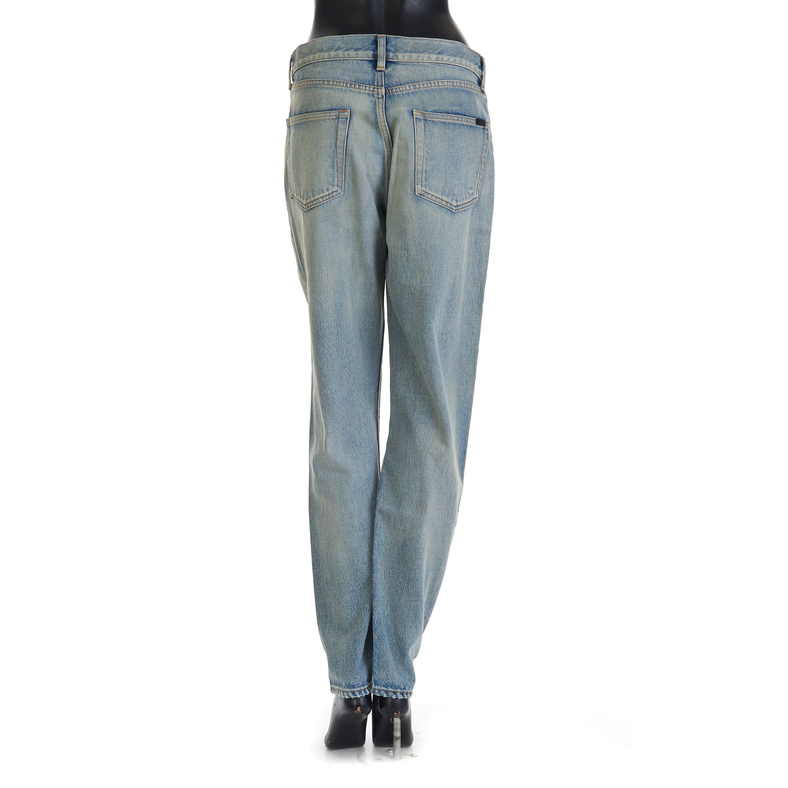 Saint Laurent Paris YSL High Waist - Slim Fit Jeans In Santa Monica Blue Denim Size 29" - 5 Thumbnail
