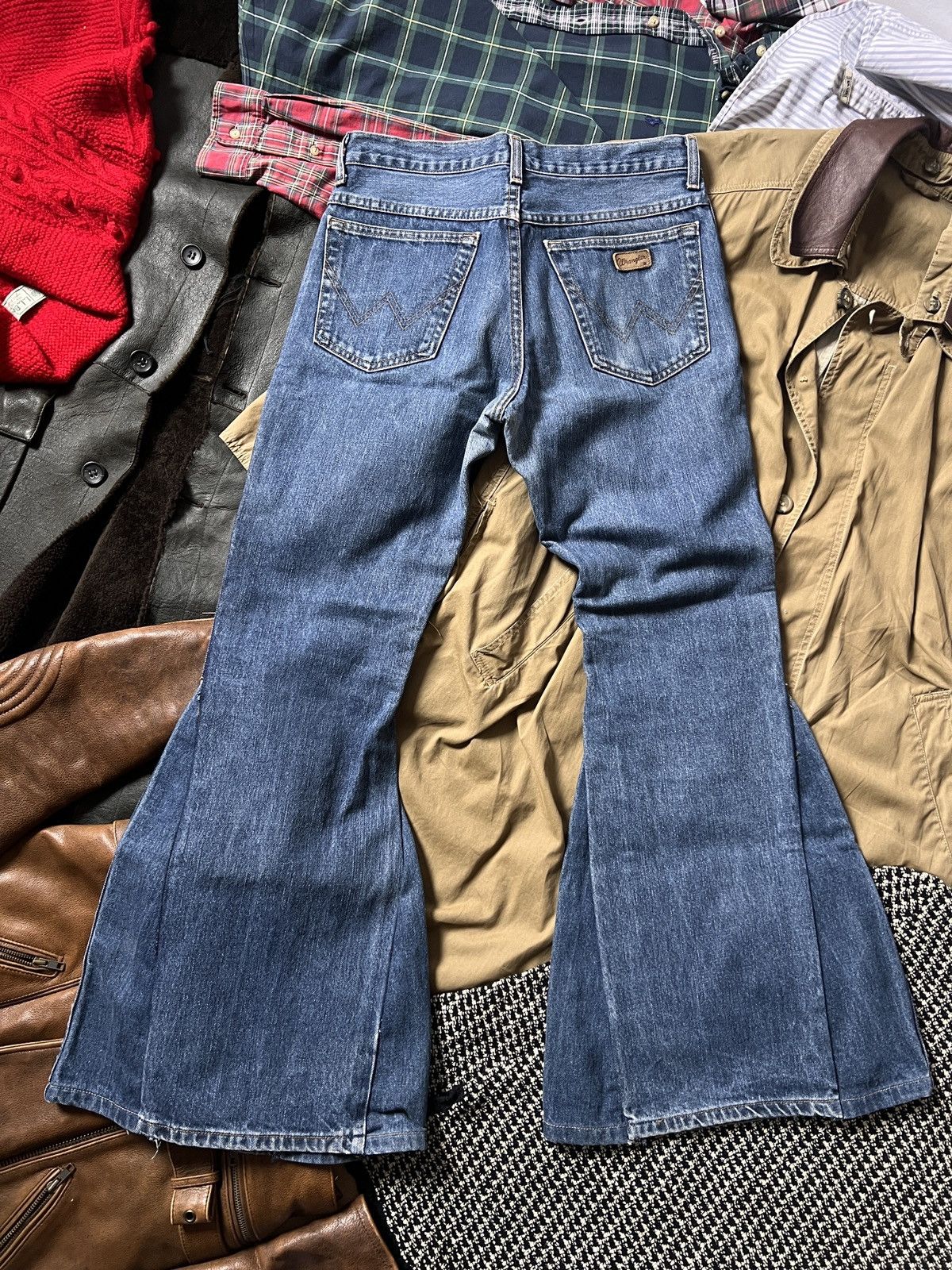 Wrangler Flared Wrangler Cowboy Y2K Jeans 32x32 Pants Size 30" / US 8 / IT 44 - 5 Thumbnail