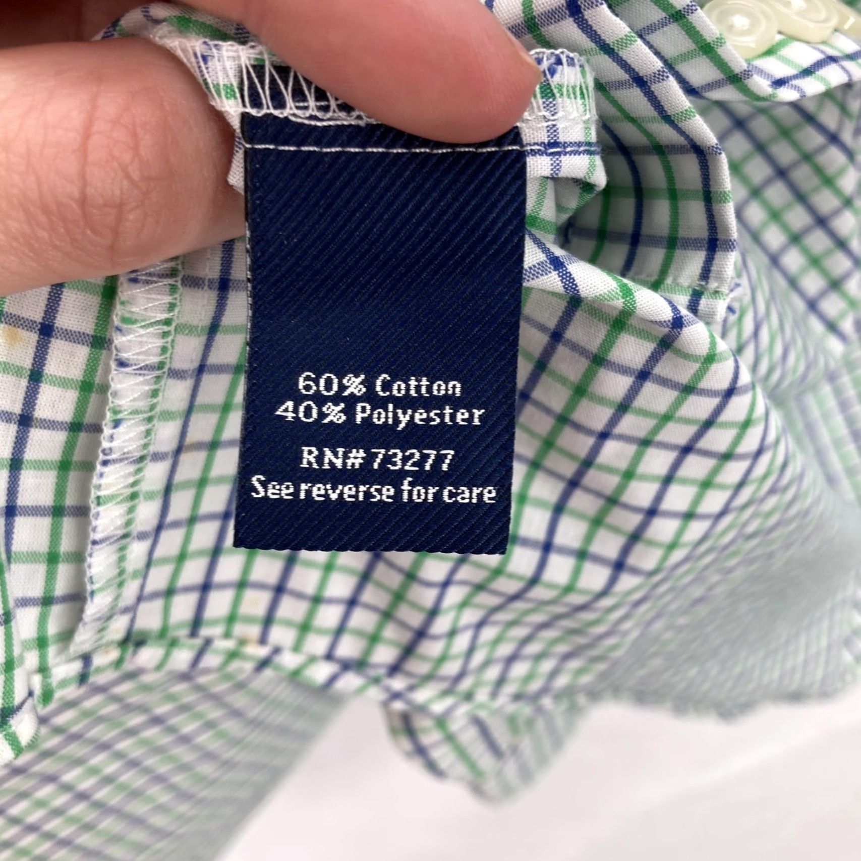 Croft & Barrow Croft & Barrow Shirt Mens 17.5 34/35 Fern Green Blue Check Classic Fit Easy Care Shirt Mens Long Sleeve Button-Down Collar Size US XXL / EU 58 / 5 - 7 Thumbnail