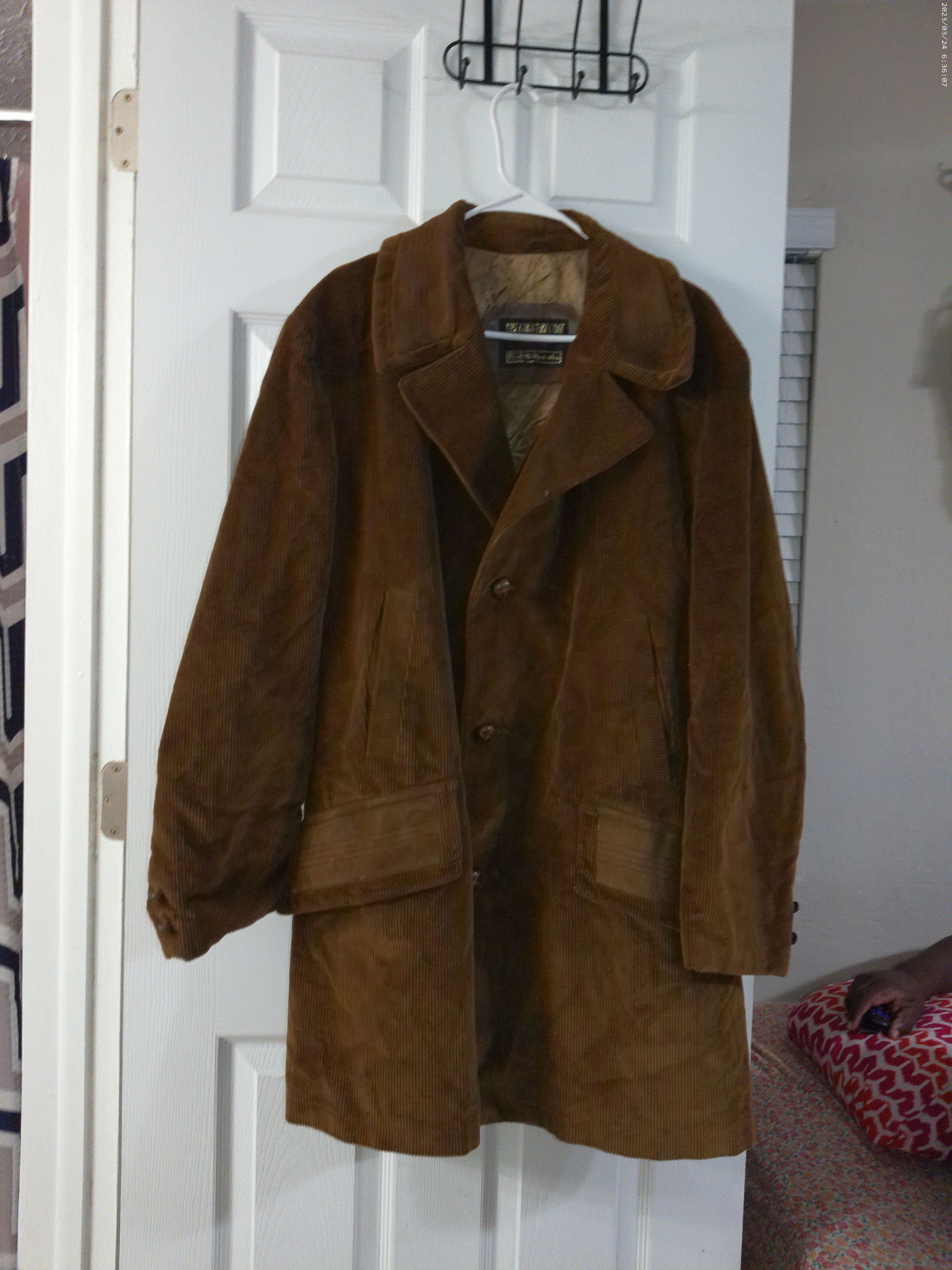 Vintage 1970s Sears Brown Corduroy Men's Coat