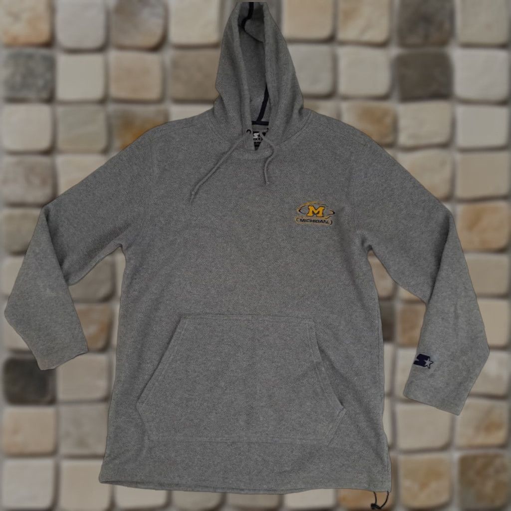 Starter VINTAGE Michigan Wolverines Hooded 1/4 Zip Embroidered Warm-Up LG Starter Shirt Size US L / EU 52-54 / 3 - 1 Thumbnail