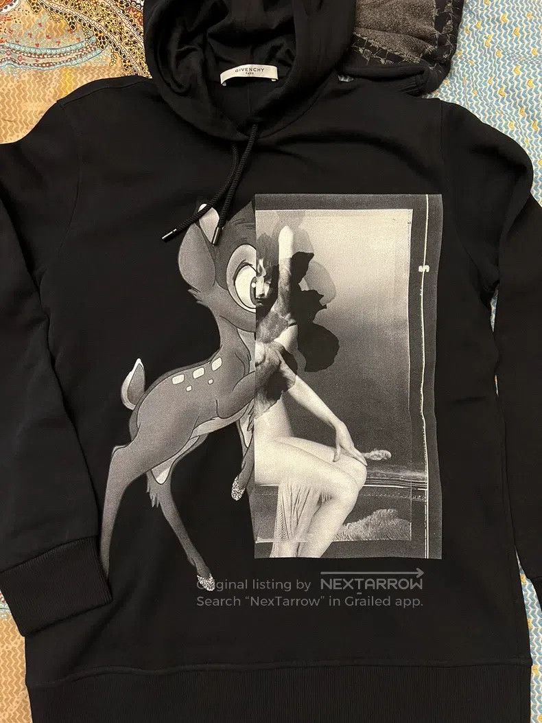 Givenchy Givenchy Black and white deer hooded sweatshirt - black Size US S / EU 44-46 / 1 - 1 Thumbnail