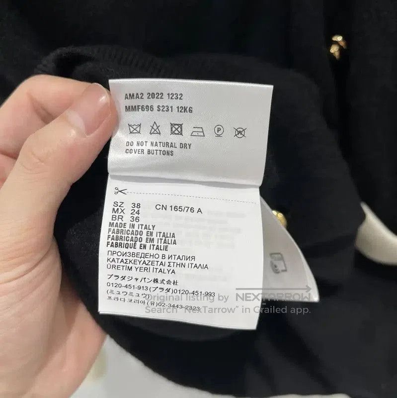 Miu Miu Miu Miu Black Cashmere Long Sleeve Cardigan . Size XXS / US 00 / IT 34 - 6 Thumbnail
