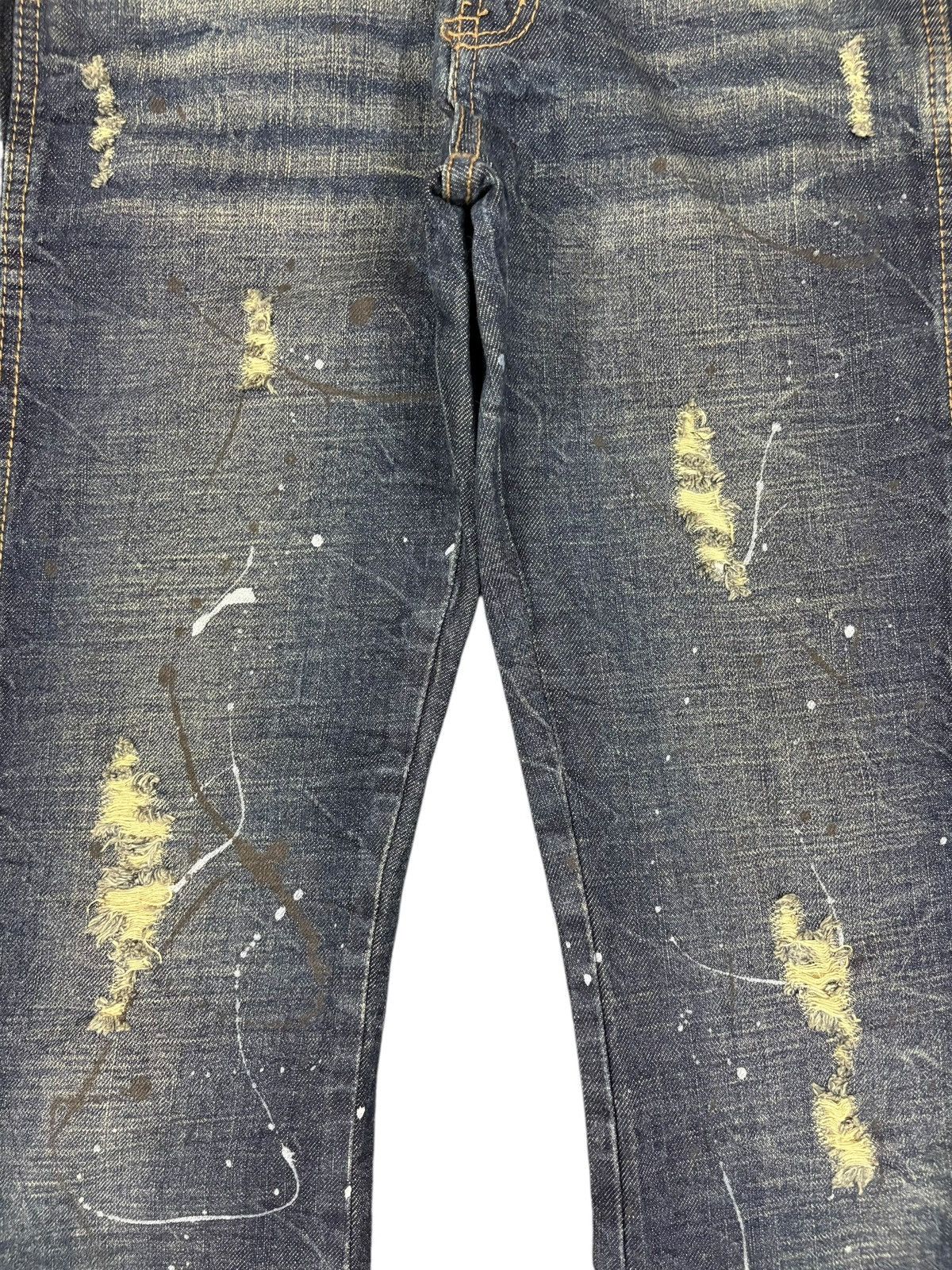 Hysteric Glamour Vintage Japanese Painted Splattered Distress Flare Jeans Size 31" - 5 Thumbnail