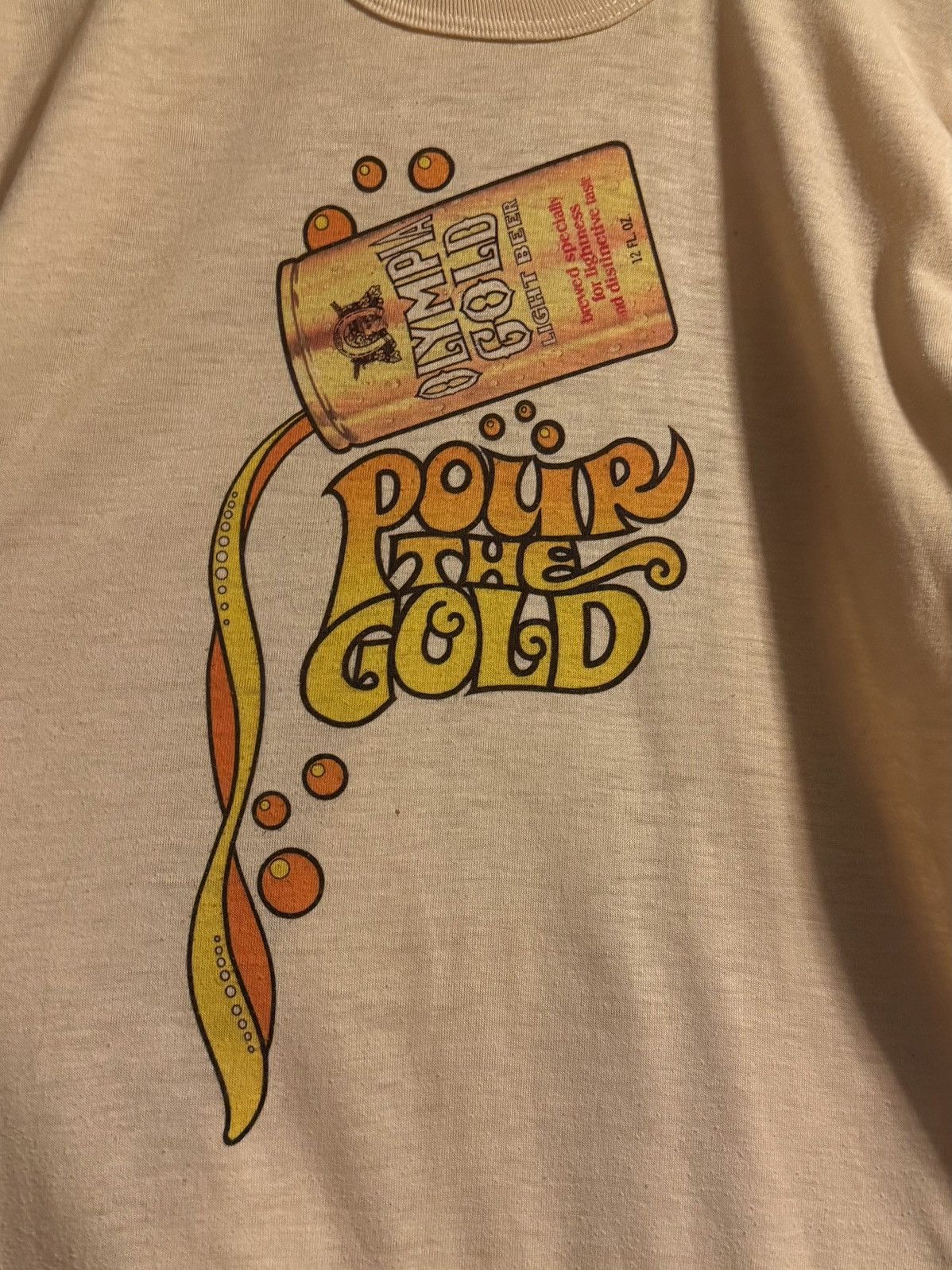 Vintage True VTG 60s 70s olympia light beer t shirt fits medium Size US M / EU 48-50 / 2 - 2 Thumbnail