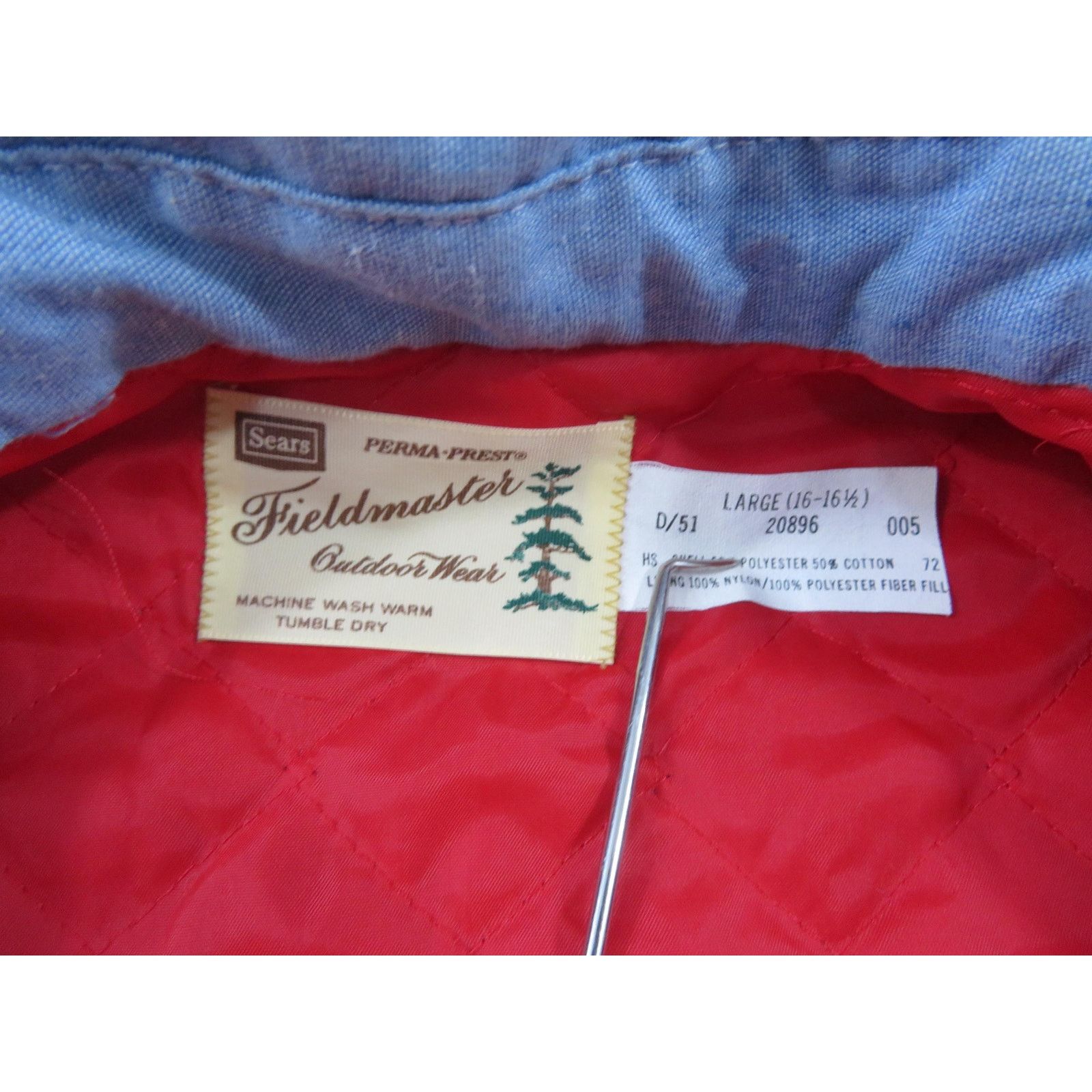 Fieldmaster Fieldmaster Sears Deer Hunter Blue Jacket Sz 16-16 1/2 1980 Size US L / EU 52-54 / 3 - 5 Thumbnail