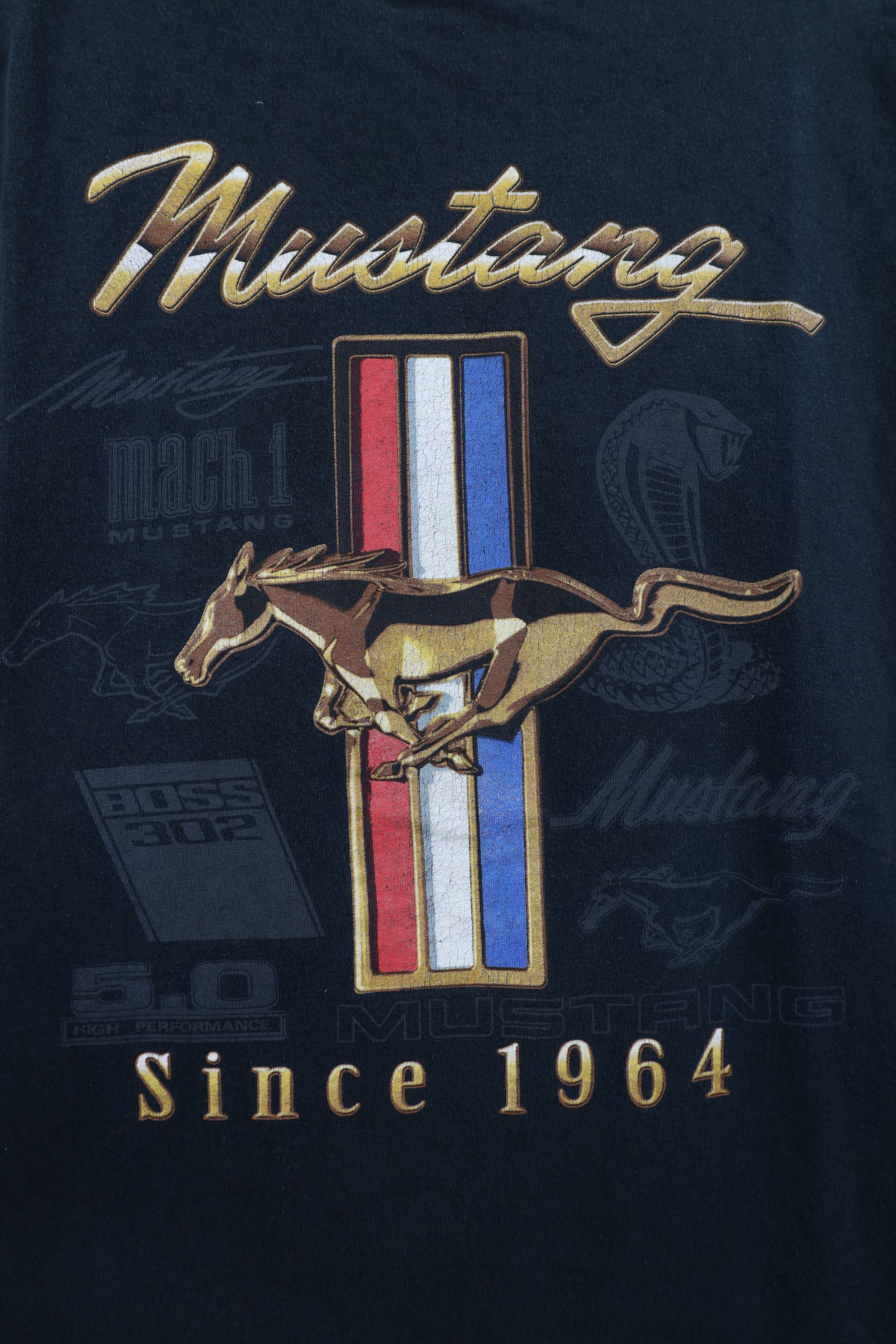 Vintage Vintage 90s Y2K Motor Co Mustang Car Racing T-Shirt Black Size US XL / EU 56 / 4 - 11 Thumbnail