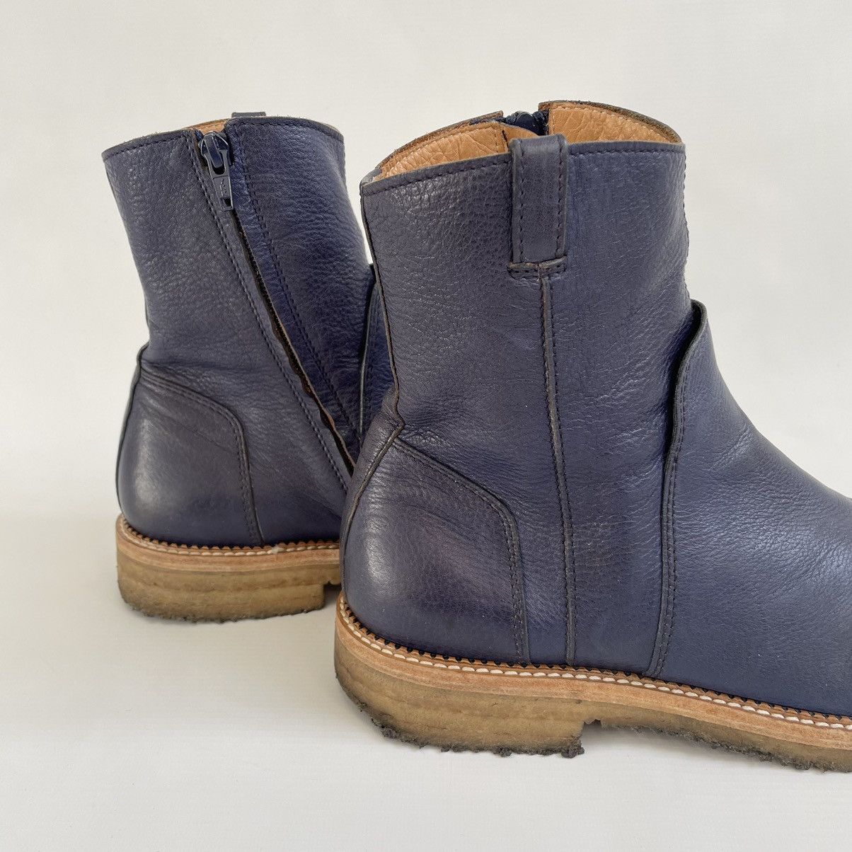 Maison Margiela Dark Blue Leather ‘Engineer Boots’ Size US 10 / EU 43 - 9 Thumbnail