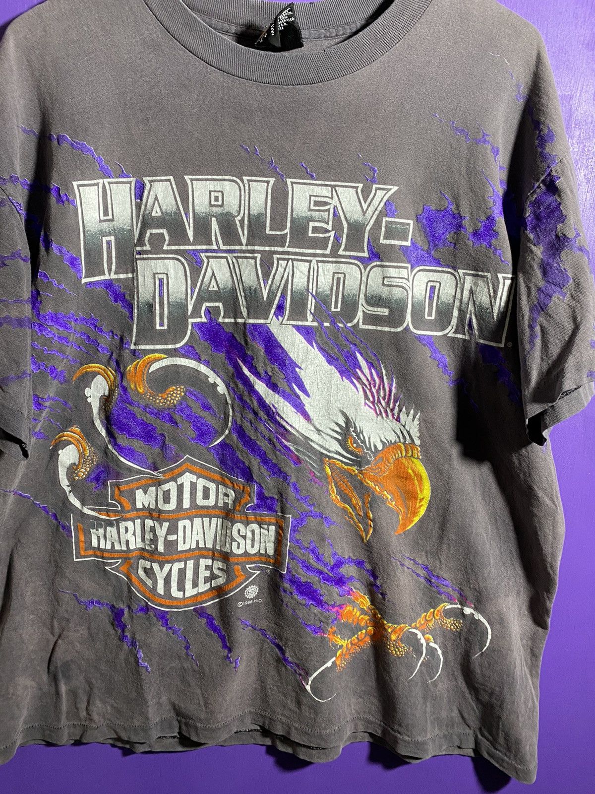 Harley Davidson × Vintage Vintage 1996 Harley Davidson screaming eagle faded t-shirt Size US XL / EU 56 / 4 - 3 Thumbnail