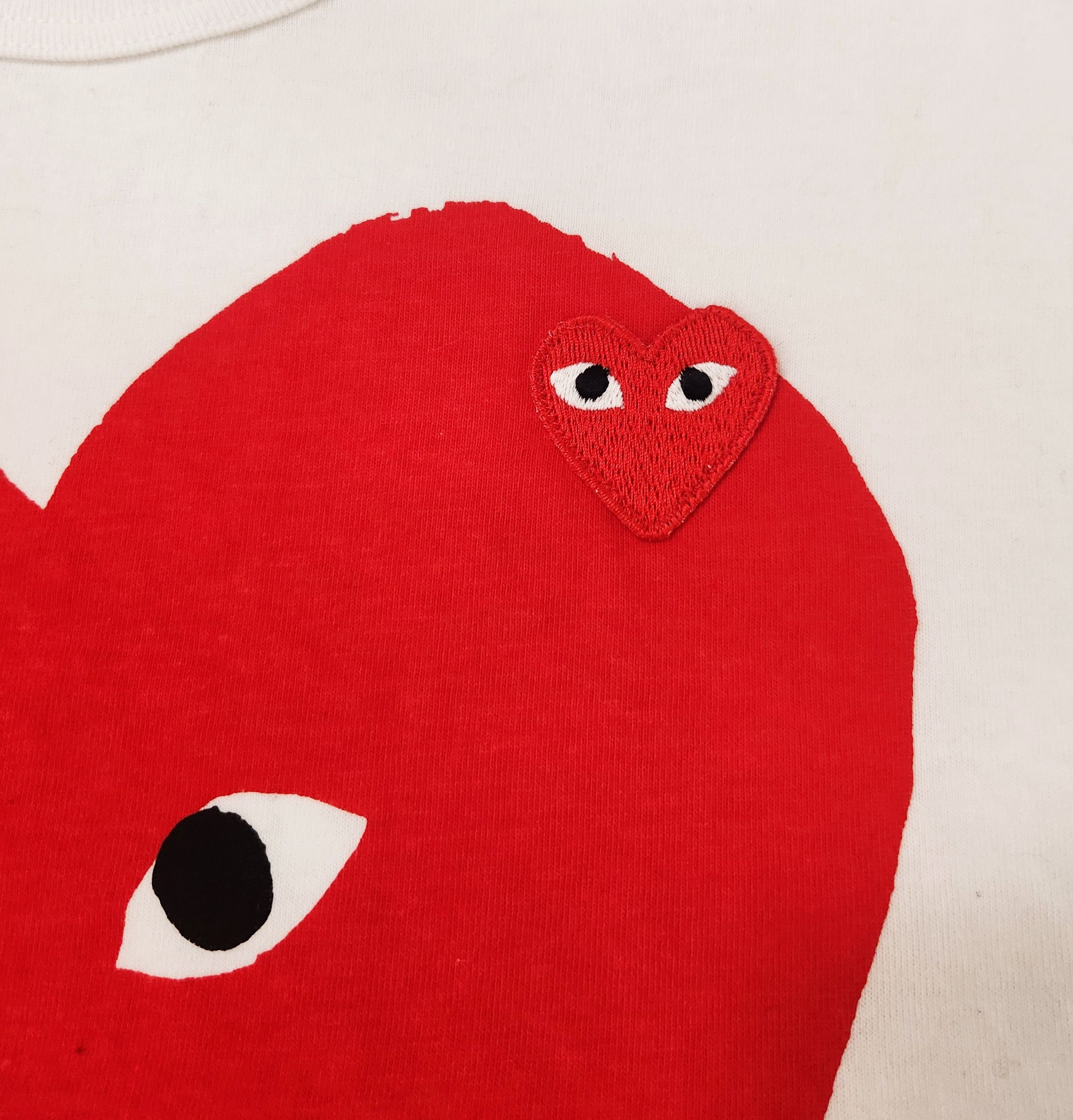 Comme des Garcons × Comme des Garcons PLAY Comme des Garçons Play Heart Printed Crewneck T-Shirt Small Size S / US 4 / IT 40 - 6 Thumbnail