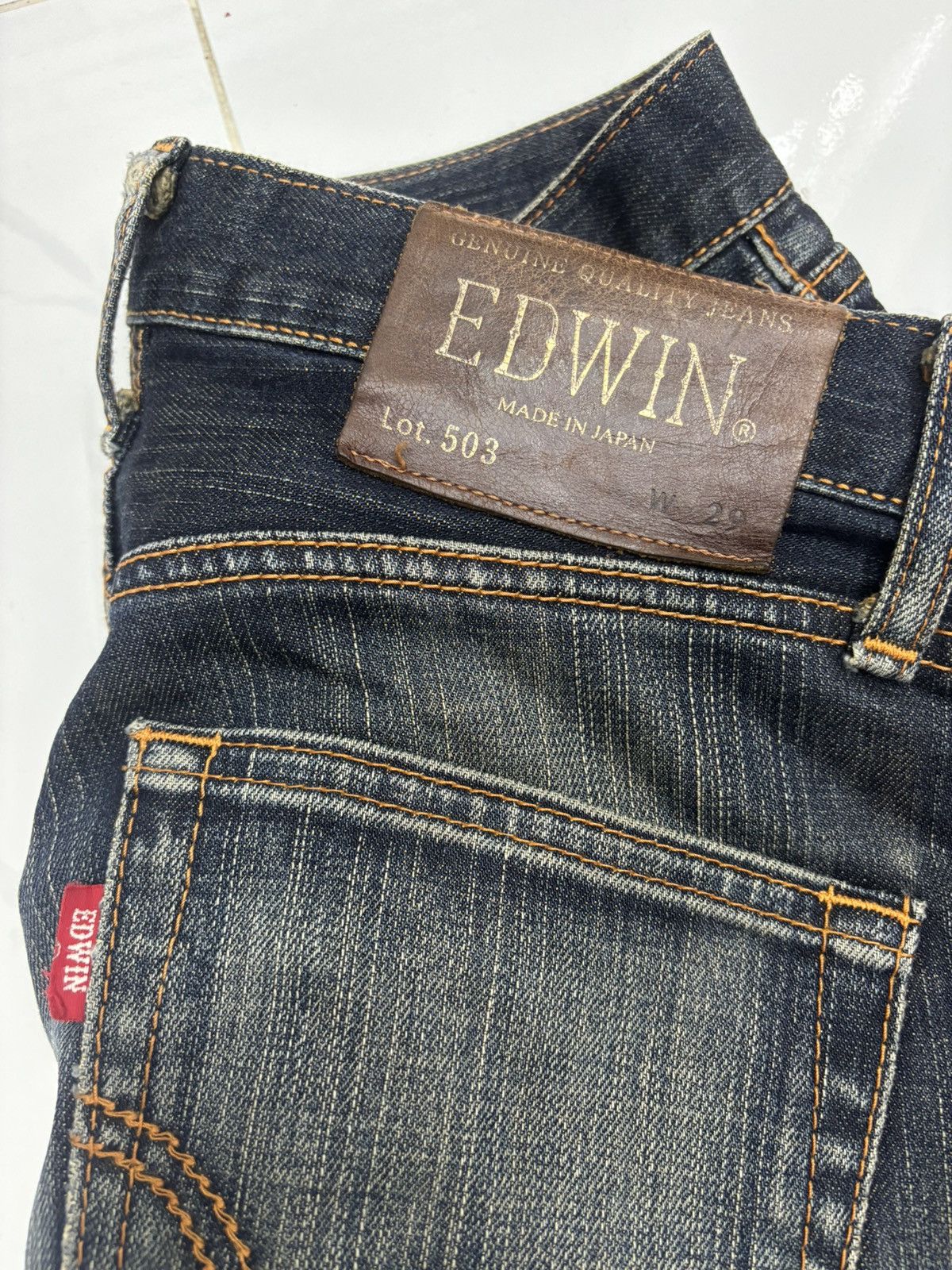 Edwin VINTAGE EDWIN MADE IN JAPAN LOT 503 RUSTY DISTRESSED DENIM Size US 31 - 10 Thumbnail