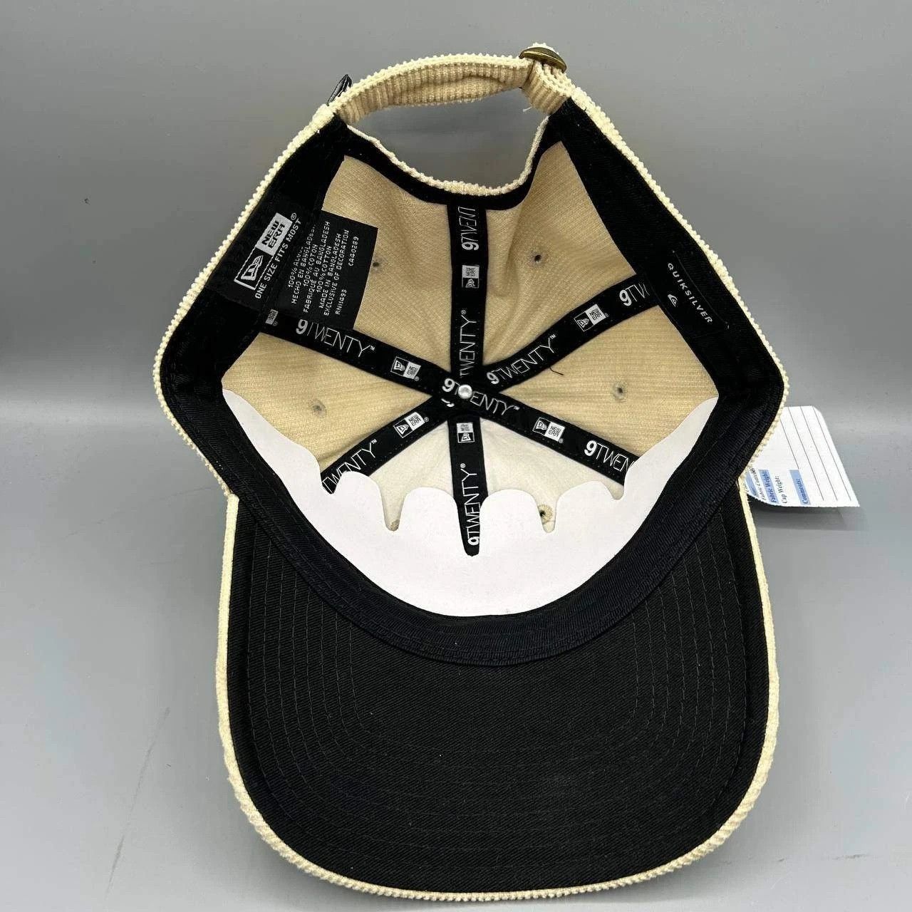 New Era Quiksilver Hat Men Beige Corduroy Strap Back Cotton Size ONE SIZE - 2 Thumbnail