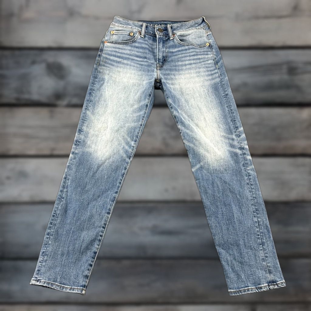 American Eagle Outfitters American Eagle Jeans Men 29x30 Blue Light Wash Straight Leg Athletic Fit Airflex Denim 5-Pocket Size US 29 - 1 Thumbnail