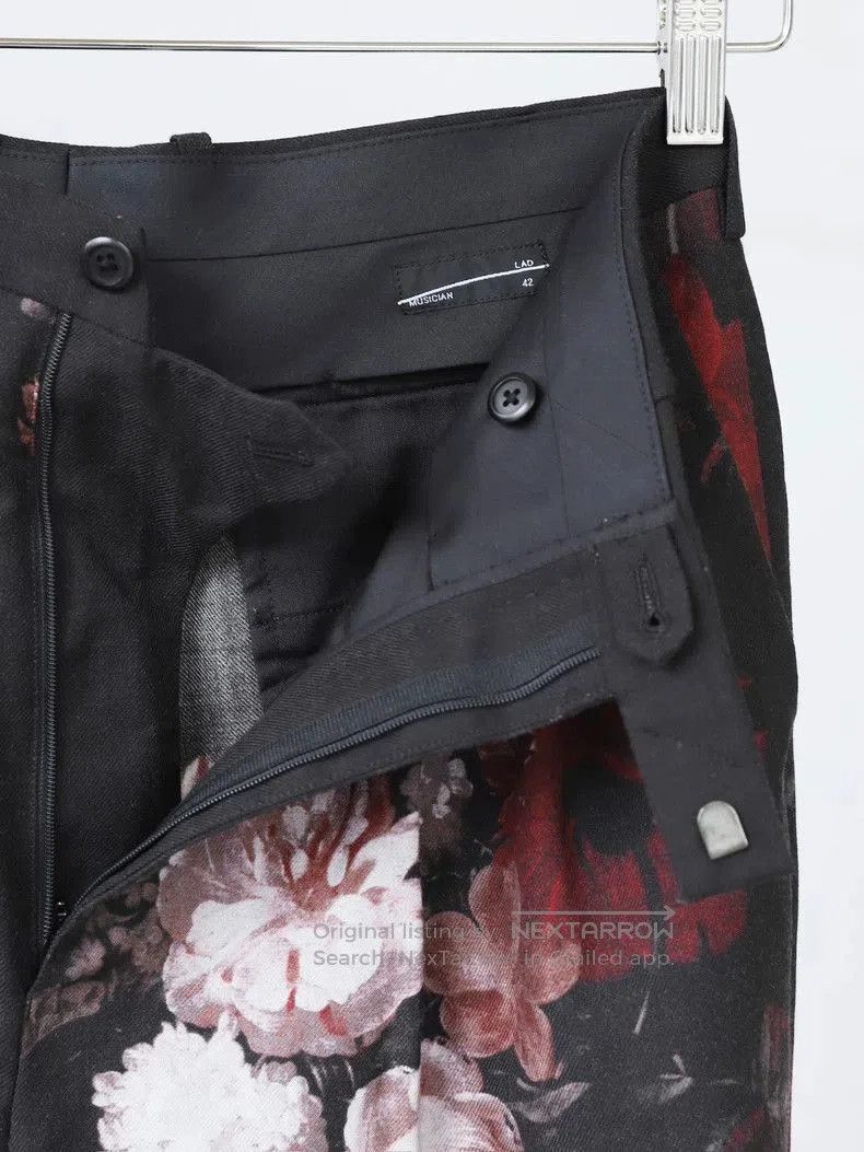 Yohji Yamamoto black floral pleated long pants. Size US 42 / EU 58 - 4 Thumbnail