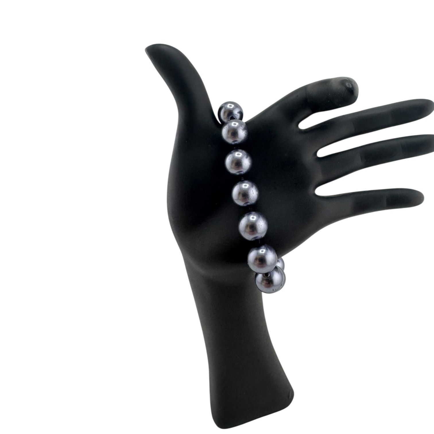 Other Chunky Steel Gray Bead Bracelet with Industrial Edge Size ONE SIZE - 2 Thumbnail