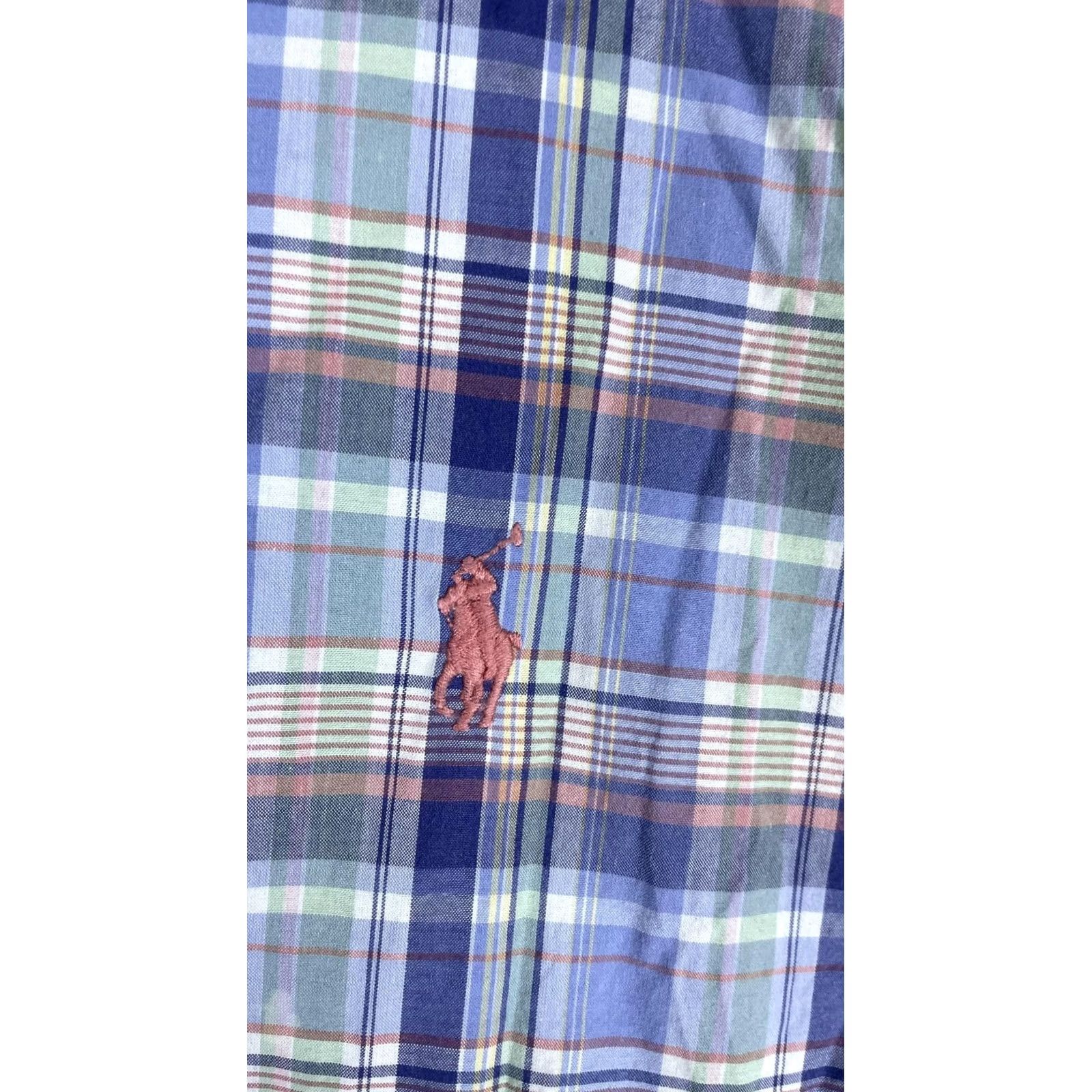 Ralph Lauren Ralph Lauren Shirt Mens Large Blue Plaid Short Sleeve Button Front Pony Logo Size US L / EU 52-54 / 3 - 2 Thumbnail