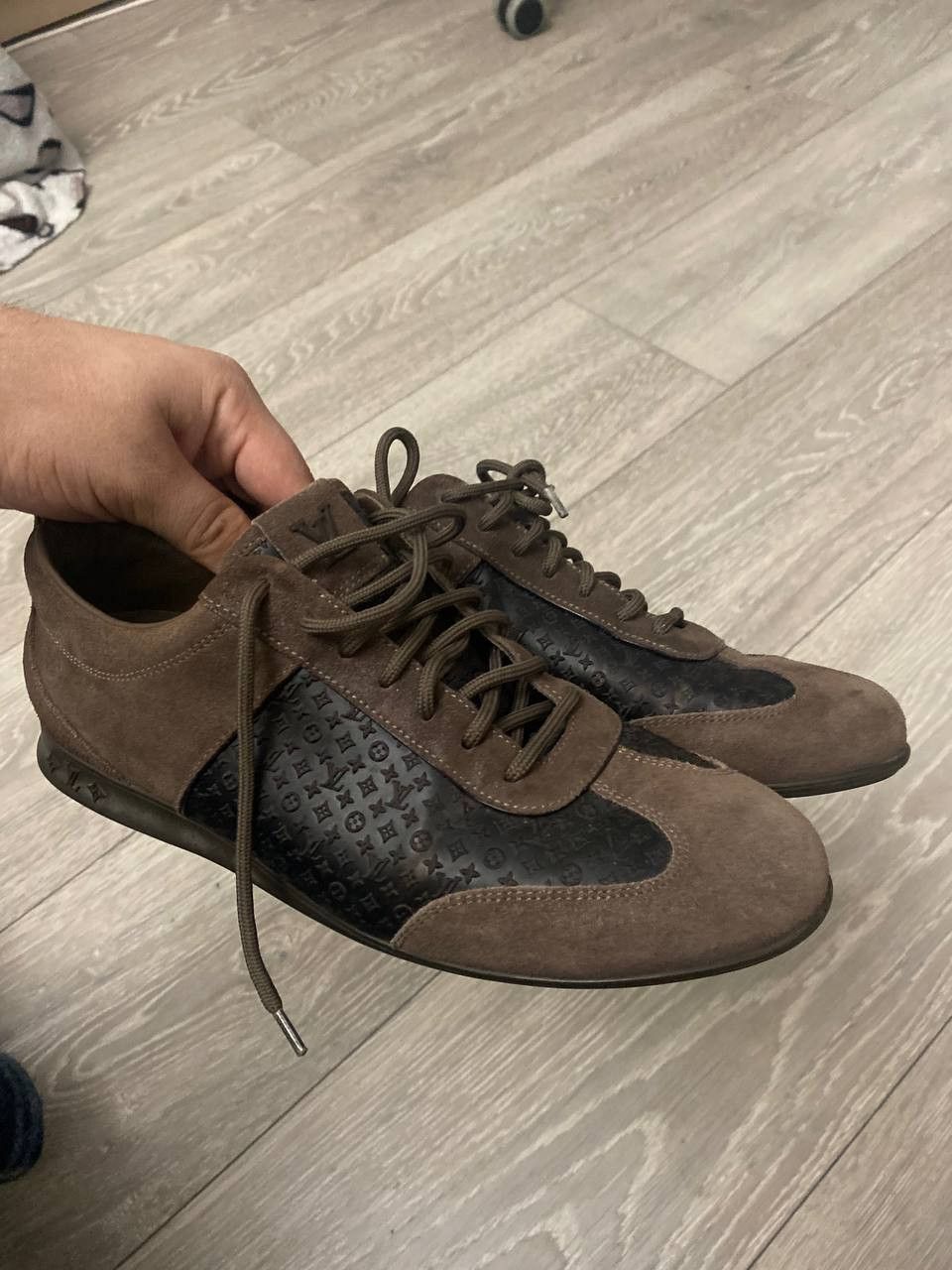Louis Vuitton Monogram brown leather sneakers shoes Size US 8 / IT 38 - 5 Thumbnail