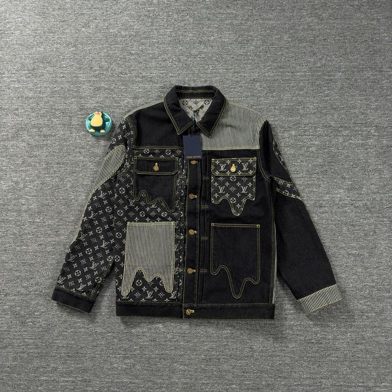 Louis Vuitton Louis Vuitton Patchwork black full-print denim jacket 2502- Size US M / EU 48-50 / 2 - 1 Thumbnail