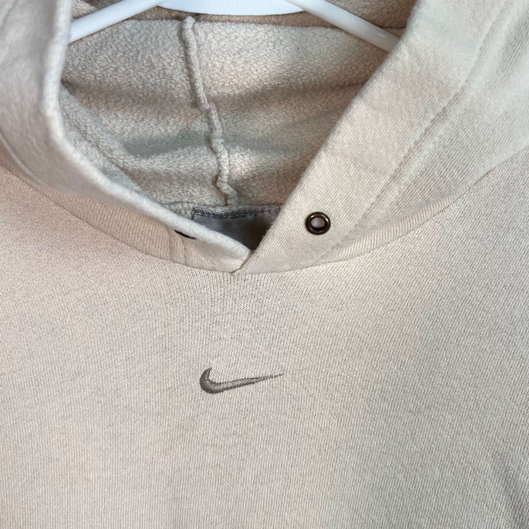 Nike Nike Hoodie Mens Large Pullover Ivory White Tonal Center Swoosh Sweatshirt Sportswear Fleece Crew Neck Hooded Size US L / EU 52-54 / 3 - 5 Thumbnail