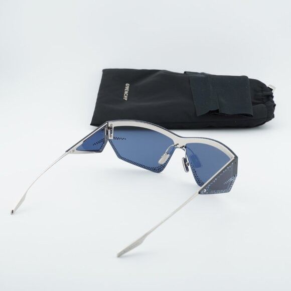 Givenchy Givenchy GV4100US 16V Sunglasses Blue/Silver Geometric Frame Size ONE SIZE - 9 Thumbnail