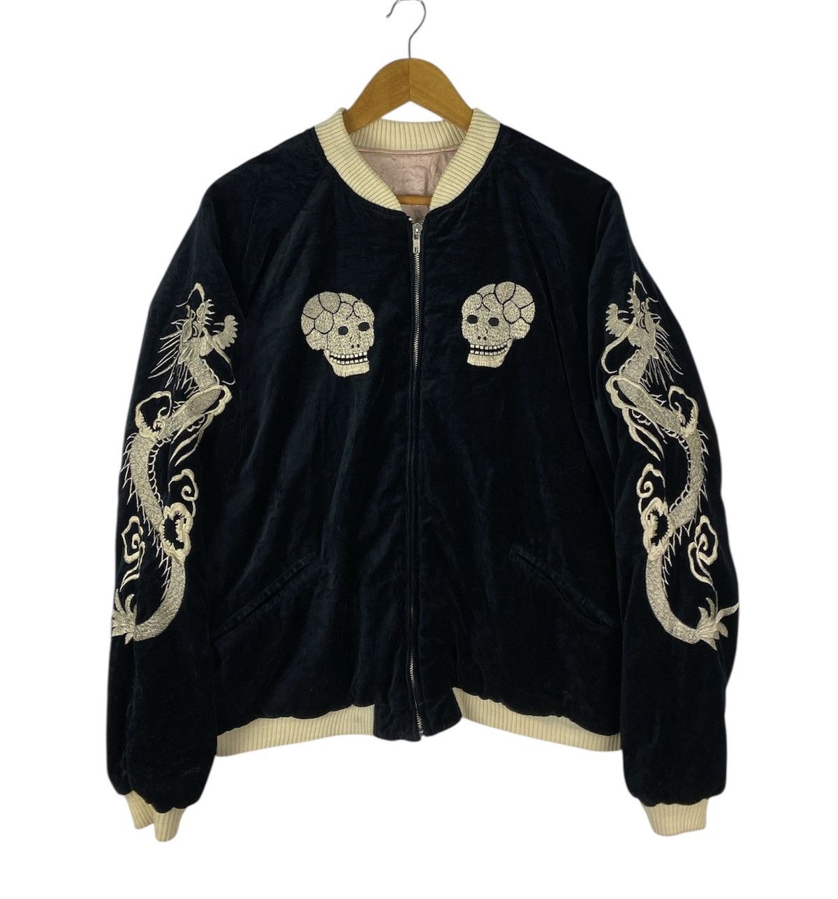 Japanese Brand Grail🔥Vintage Sukajan Rayon Reversible Bomber Jacket Size US L / EU 52-54 / 3 - 1 Thumbnail