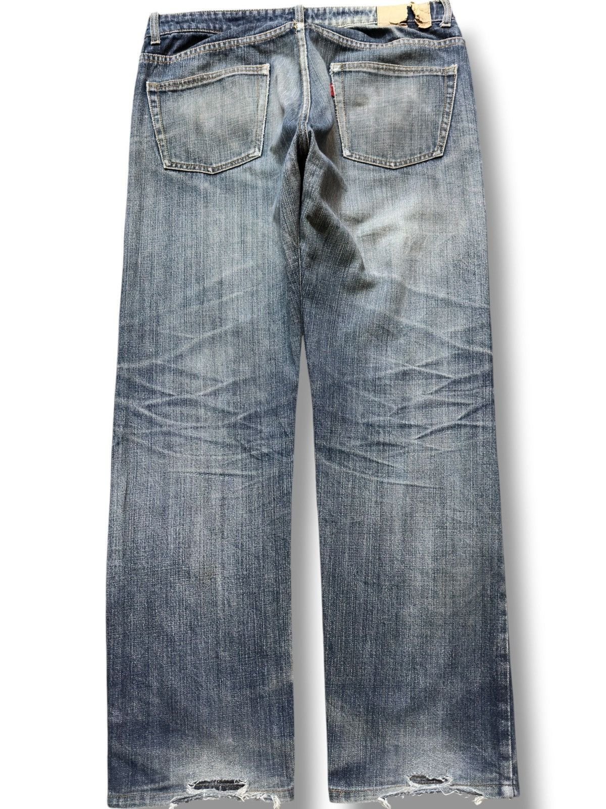 Beams Japan Vintage Beams Mudwash Ripped Distressed Denim Size US 35 - 4 Thumbnail