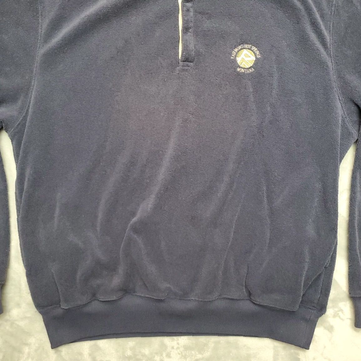 Vintage VINTAGE Cotton Deluxe Shirt Men M Blue 90s USA Western Fleece T Shirt Graphic Print Mock Neck 1/4 Snap Pullover Nature Mens Size US M / EU 48-50 / 2 - 2 Thumbnail