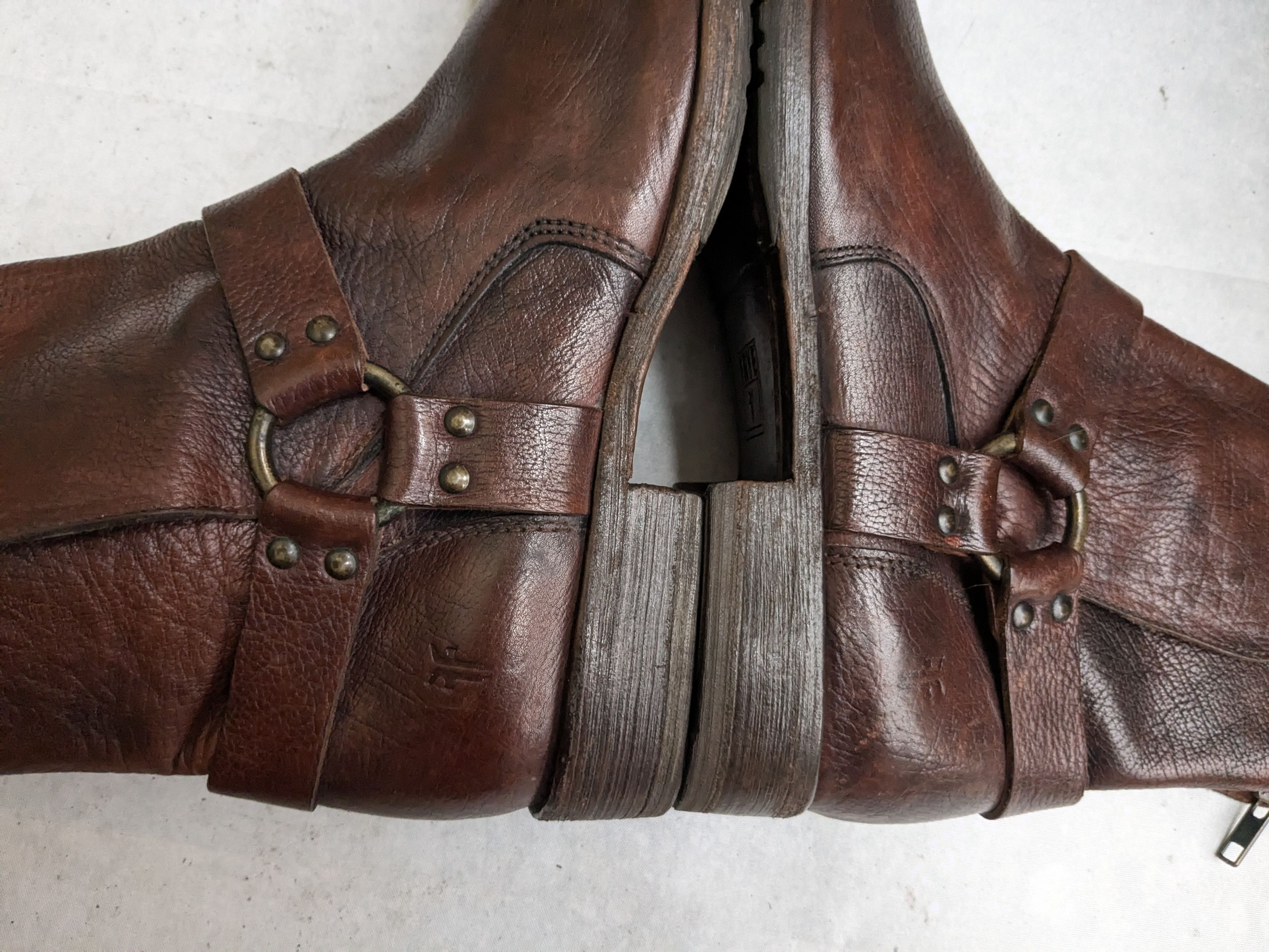 Frye Frye Harness Boots 9 D Brown Leather Buckle Size US 9 / EU 42 - 10 Thumbnail