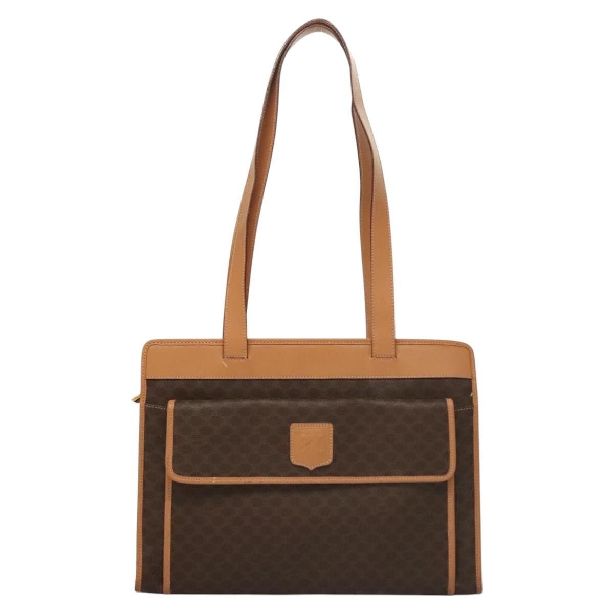 Celine CELINE Macadam Canvas Shoulder Bag Pvc Leather Brown Gold Size ONE SIZE - 2 Thumbnail