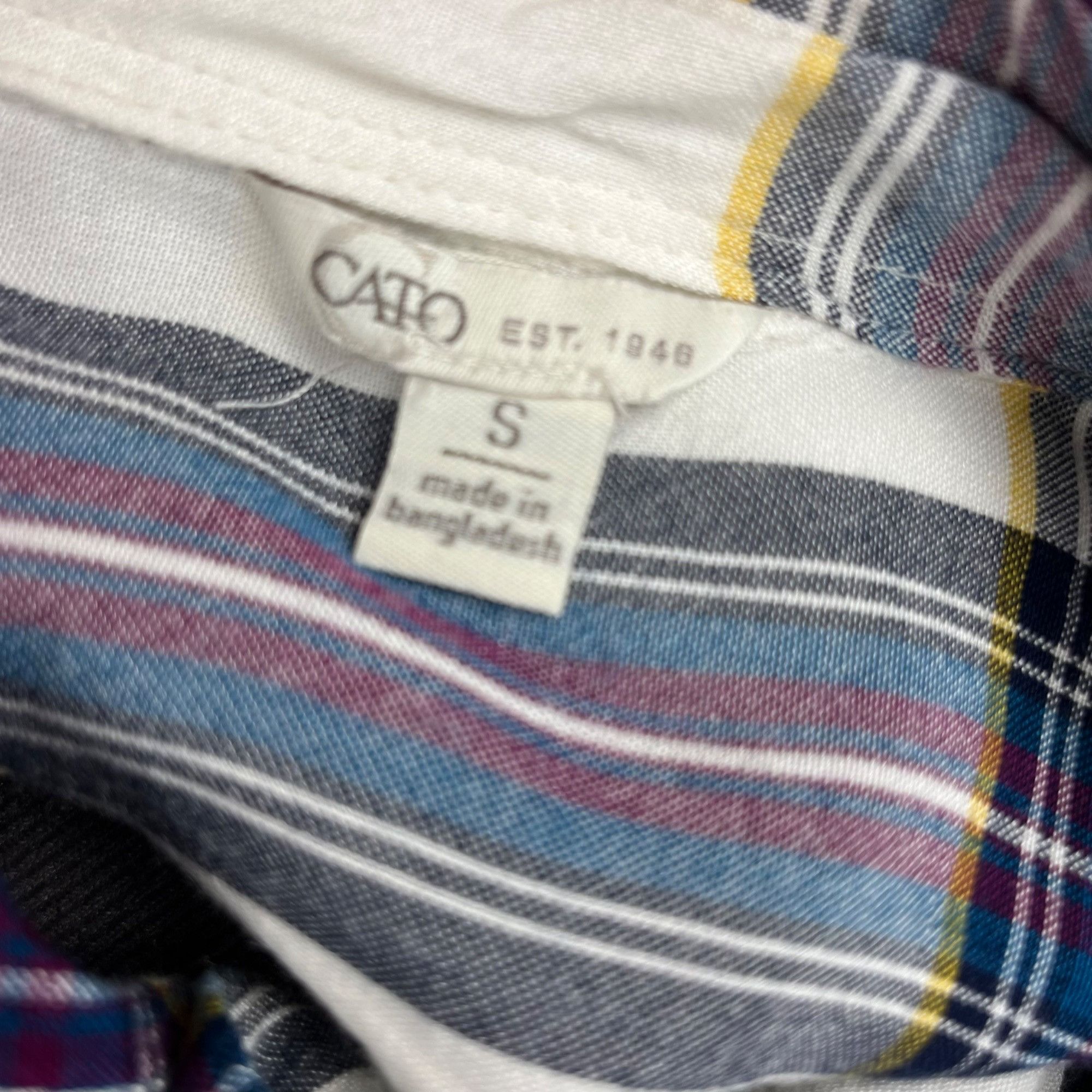 Other Cato Plaid Button-Front Shirt Cinched-Back Long-Sleeve Casua Size S / US 4 / IT 40 - 7 Thumbnail