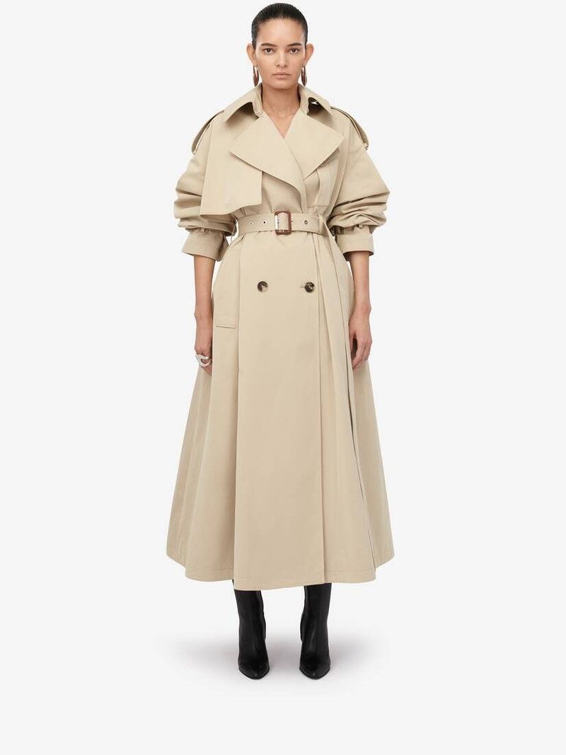 Alexander McQueen o1srvl11e0226 Military Trench Coat In Pale Beige Size L / US 10 / IT 46 - 2 Thumbnail