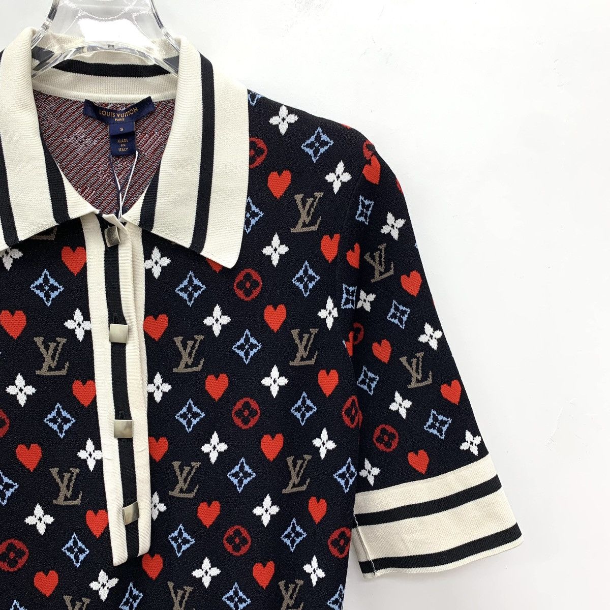 Louis Vuitton Louis Vuitton Heart Printed Lapel Short Sleeve Dress K26WX Size S / US 4 / IT 40 - 3 Thumbnail