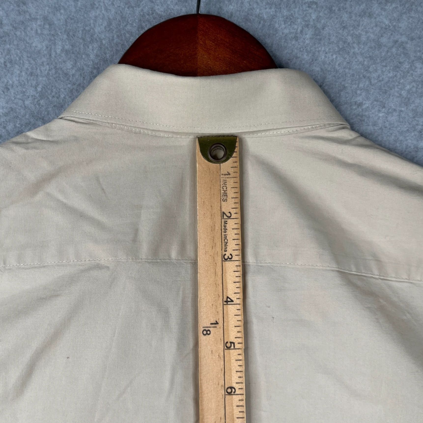 Express Express Shirt XL Beige Slim Classic Button Up Long Sleeve Mens Size US XL / EU 56 / 4 - 7 Thumbnail