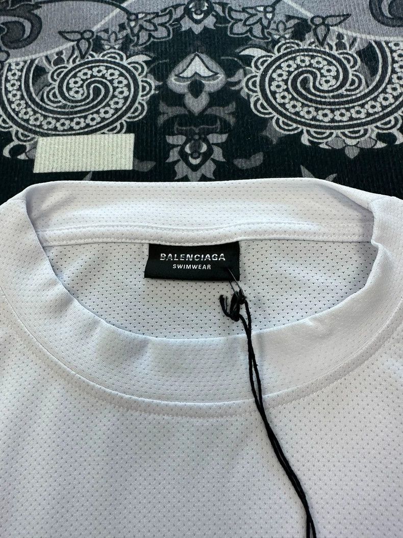 Other Balenciaga Mesh breathable small logo print white short sl Size US M / EU 48-50 / 2 - 6 Thumbnail