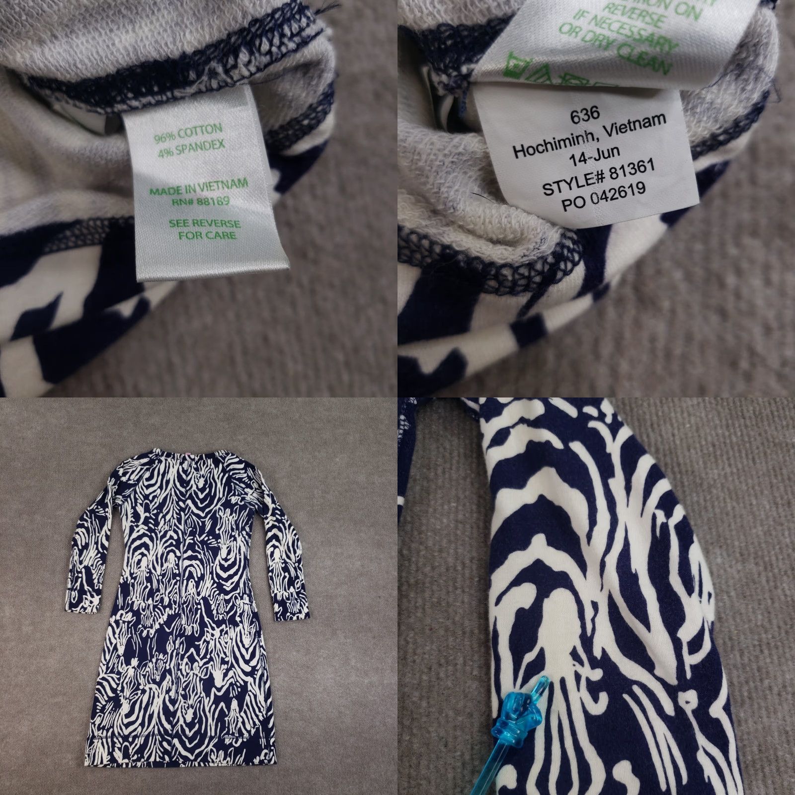 Lilly Pulitzer Lilly Pulitzer Preston Dress Womens XXS Blue White Stretch Navy Long Sleeve Dress Size XXS / US 00 / IT 34 - 8 Thumbnail