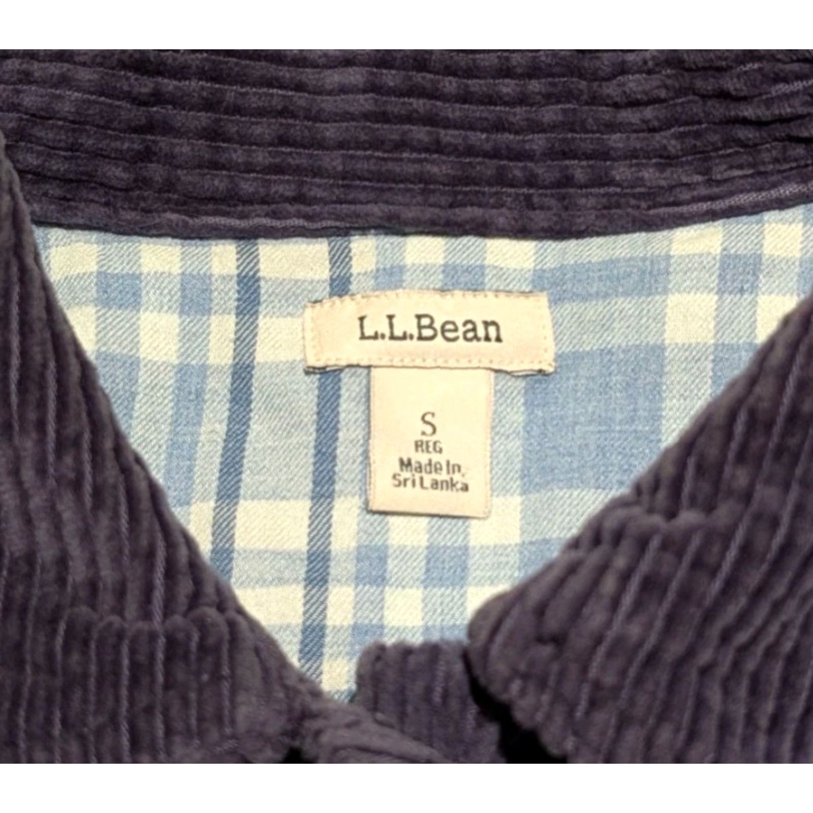 Vintage VINTAGE L.L. Bean Corduroy Shirt Jacket Womens Small Blue Plaid Flannel Lined Shacket Size S / US 4 / IT 40 - 6 Thumbnail
