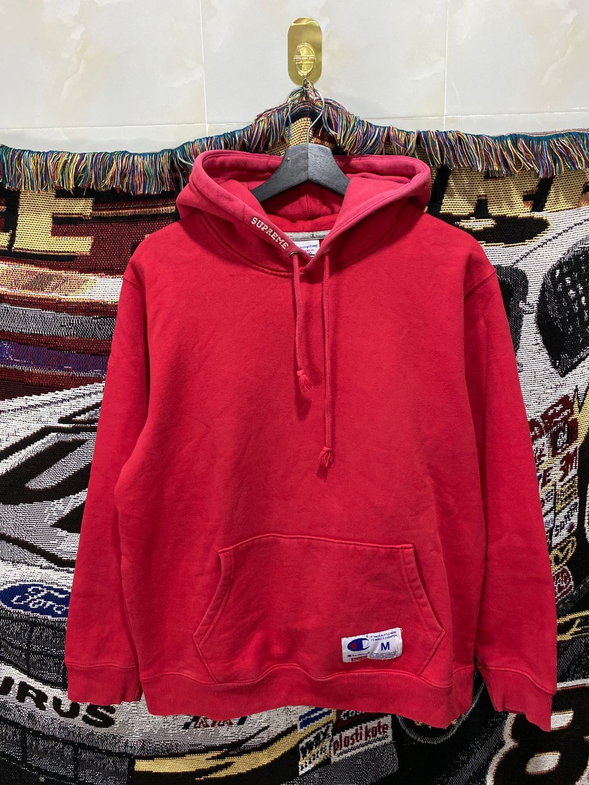 Champion × Supreme SUPREME CHAMPION HOODED RED Size US M / EU 48-50 / 2 - 1 Thumbnail
