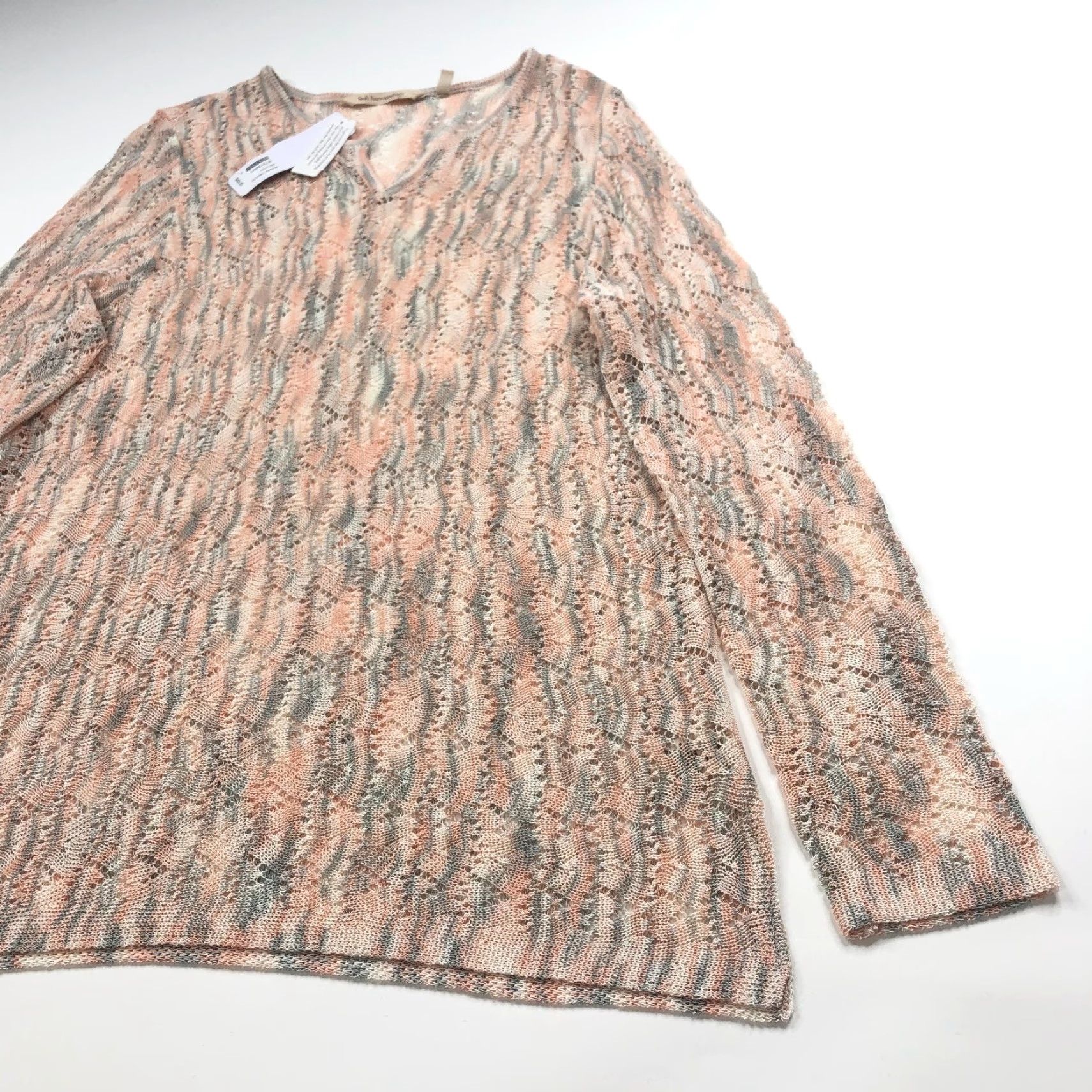 Soft Surroundings Soft Surroundings Pullover Sweater Pink Eyelet V-Neck 2FT91 XL Women Casual Pullover Knit Size XL / US 12-14 / IT 48-50 - 6 Thumbnail