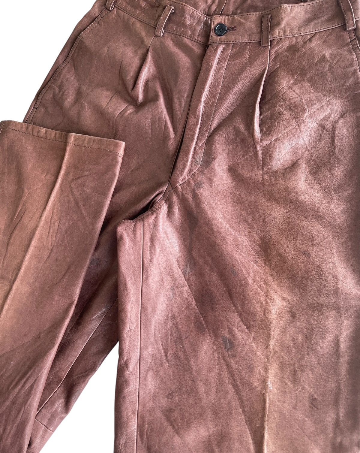 Comme des Garcons Homme 90s CDG Homme Cowhide Dirty Pants Size US 27 - 8 Thumbnail