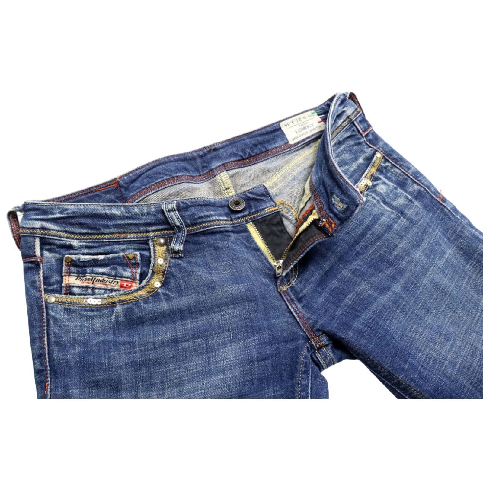 Diesel DIESEL Lowky Slim Fit Jeans Women's W27/L34 Zip Fly 0071L Stretch Blue Denim Low Rise Distressed? Size 27" / US 4 / IT 40 - 4 Thumbnail