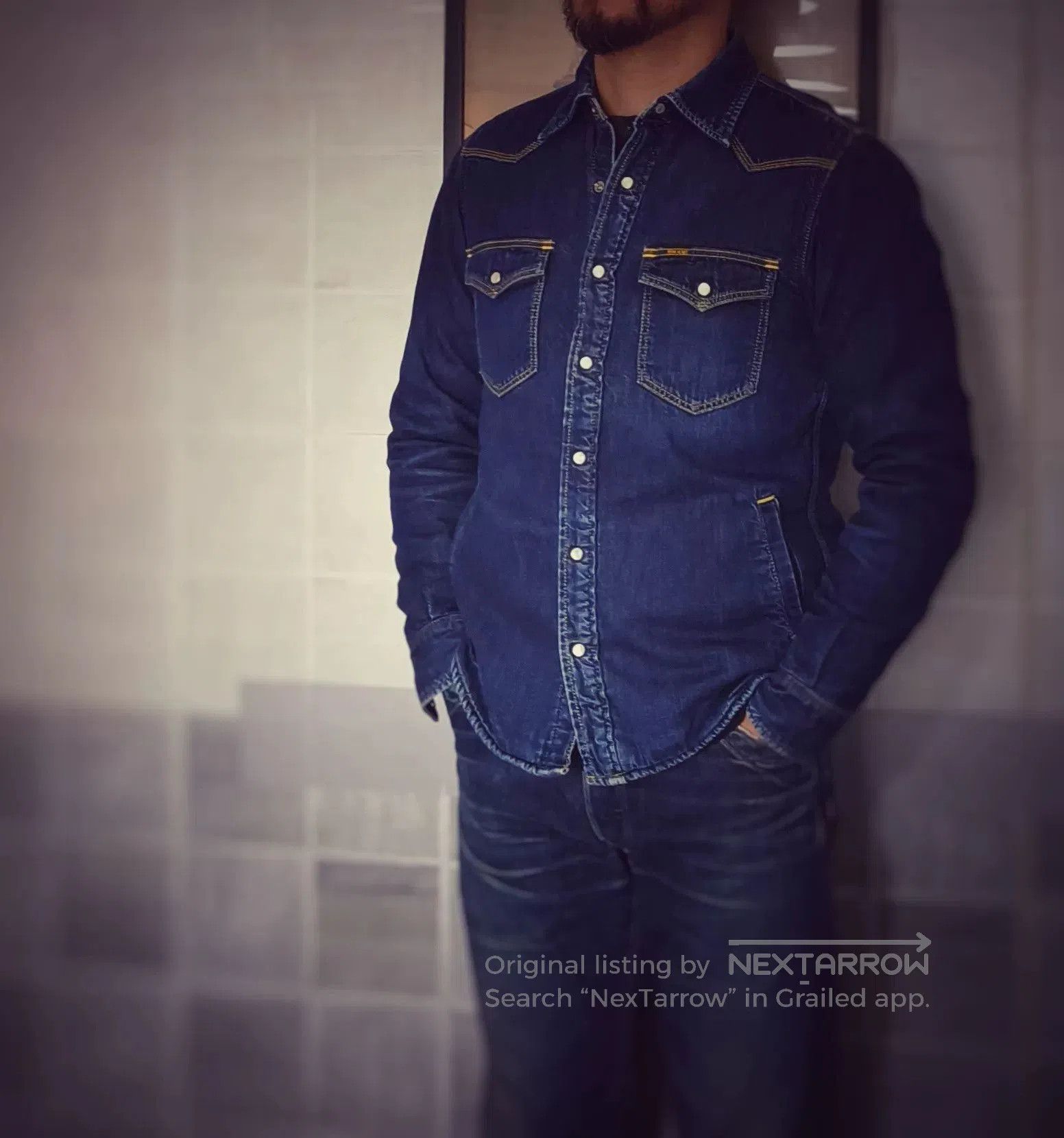 Iron Heart Vintage Denim Western Shirt. Size US M / EU 48-50 / 2 - 1 Thumbnail
