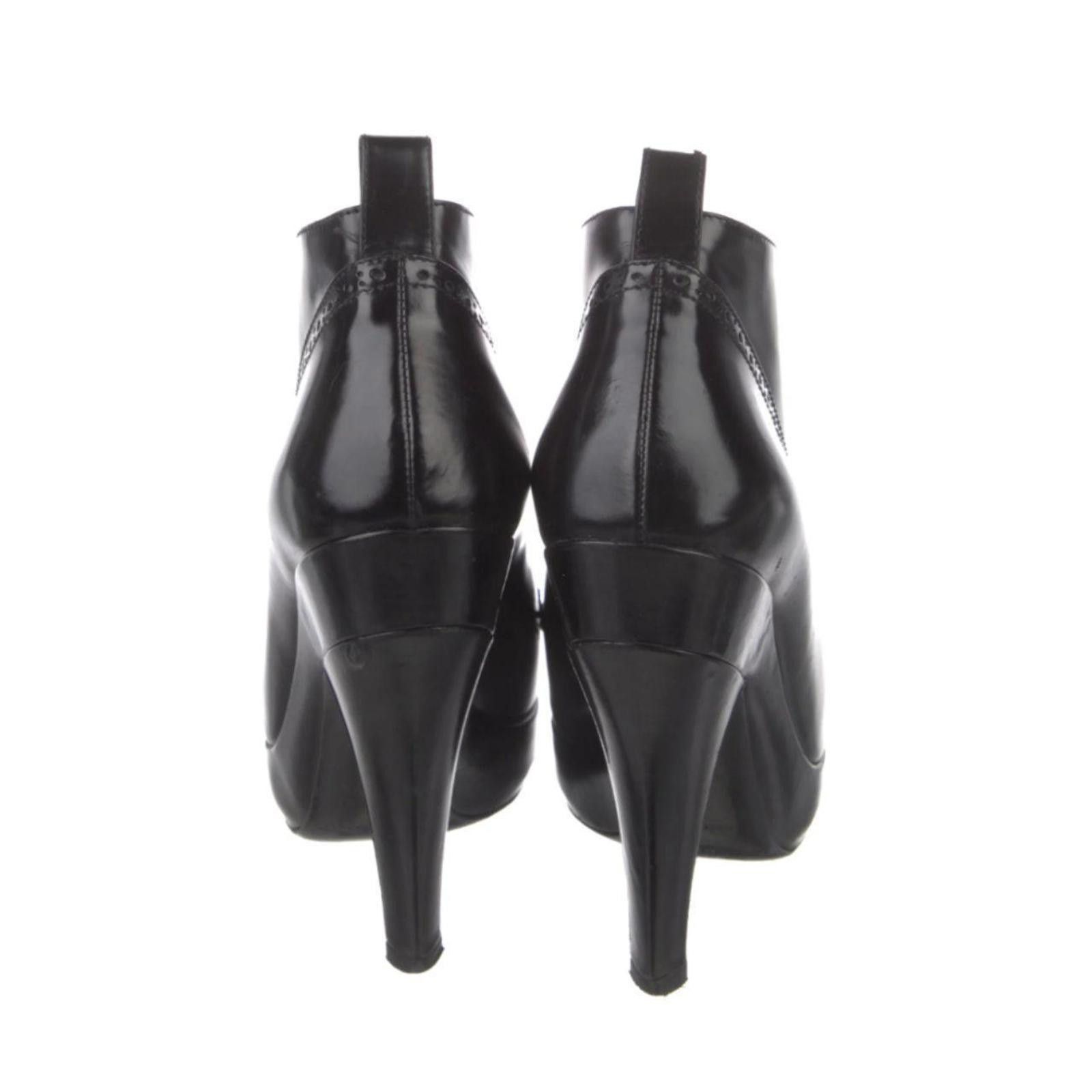 Burberry Burberry Black Leather Lace-Up Boots – US 7 / EU 37 Size US 7 / IT 37 - 2 Thumbnail