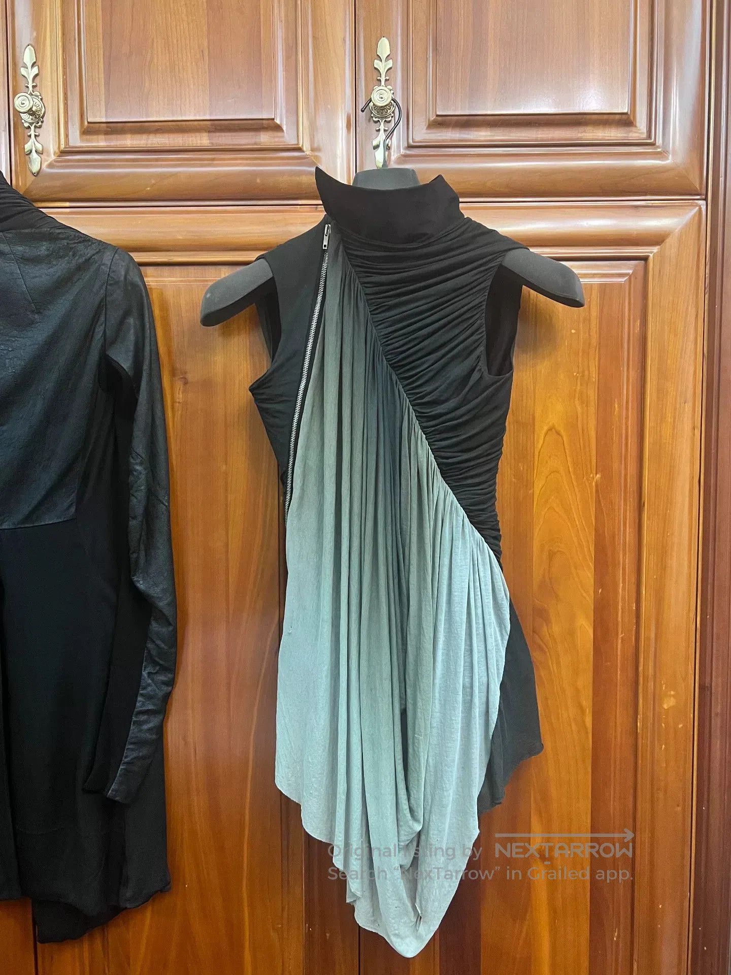 Rick Owens Rick Owens Pleated Asymmetrical High Neck Vest. Size US XXS / EU 40 - 1 Thumbnail