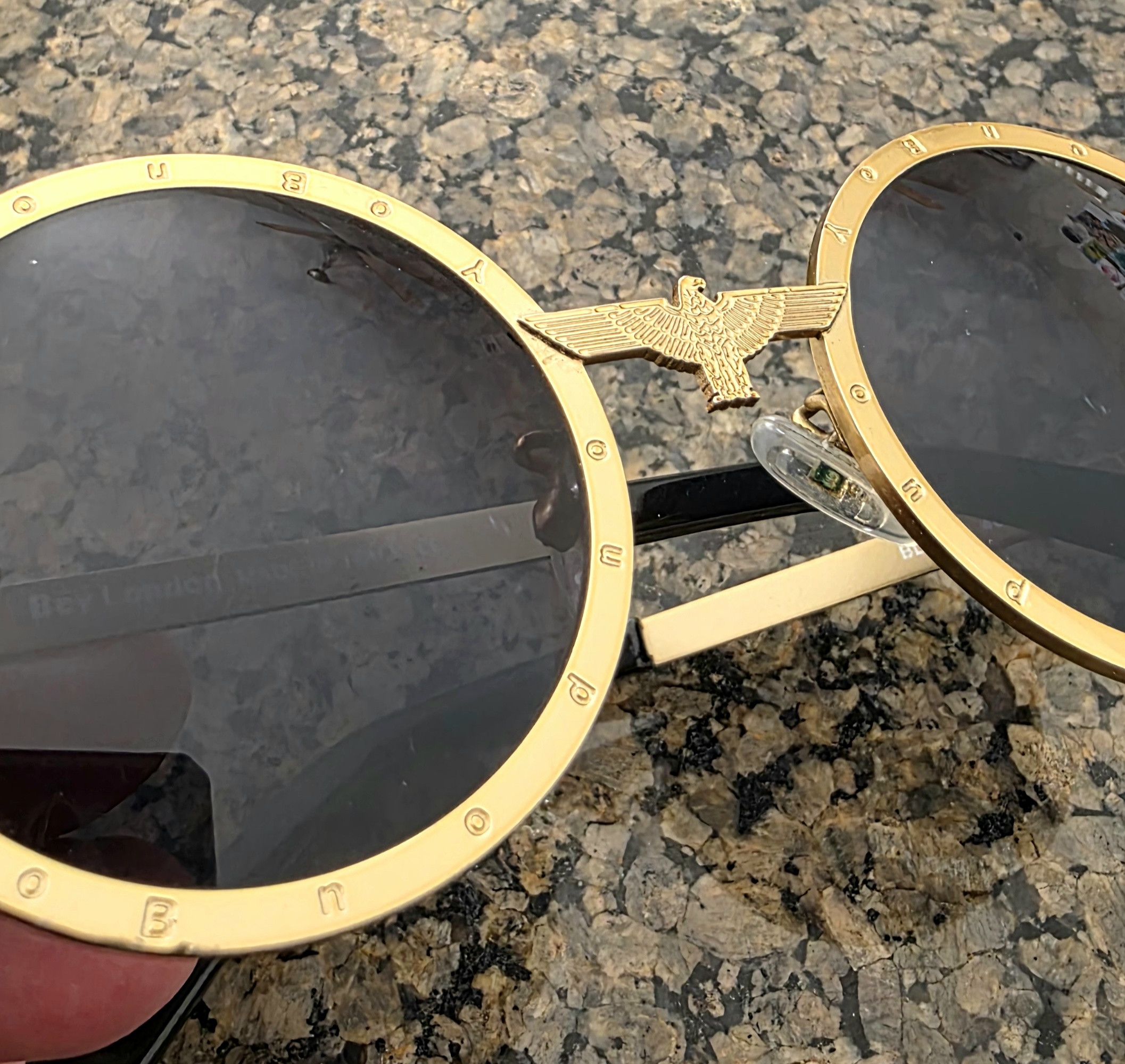 Boy London BOY London Gold Eagle Cyberpunk Lennon Round Sunglasses 80s Size ONE SIZE - 11 Thumbnail