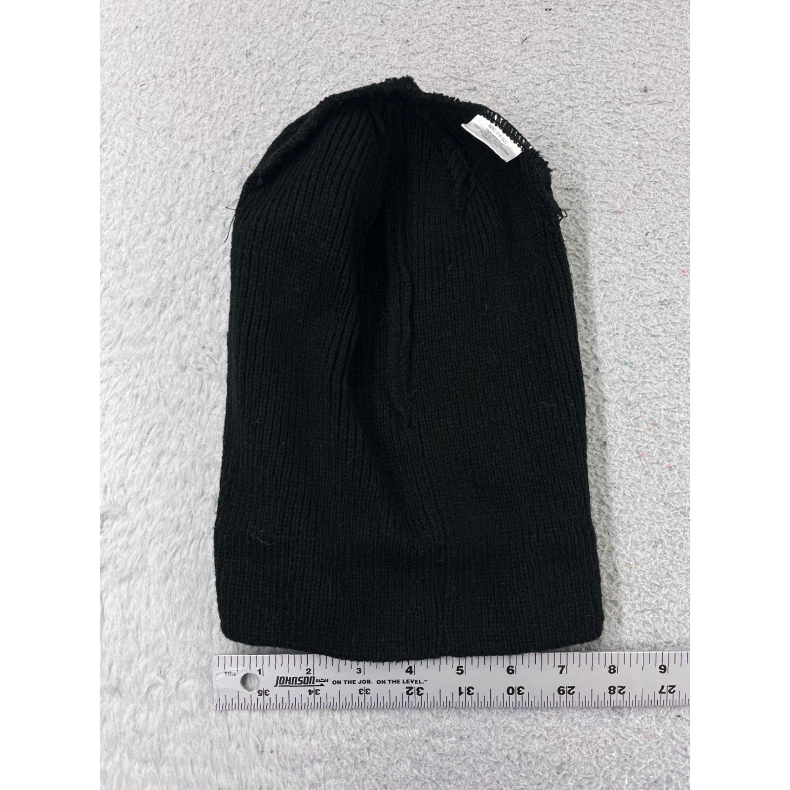 Perry Ellis Perry Ellis Beanie Toque Mens One Size Black Knit 100% Acrylic Embroidered Logo Beanie Accessories Men Black Logo Ski Theme 90s Mens Size ONE SIZE - 5 Thumbnail