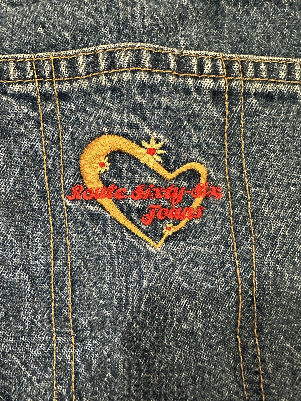 Route 66 Vintage Y2K Heart Embroidered Overalls Size medium Size 28" / US 6 / IT 42 - 5 Thumbnail