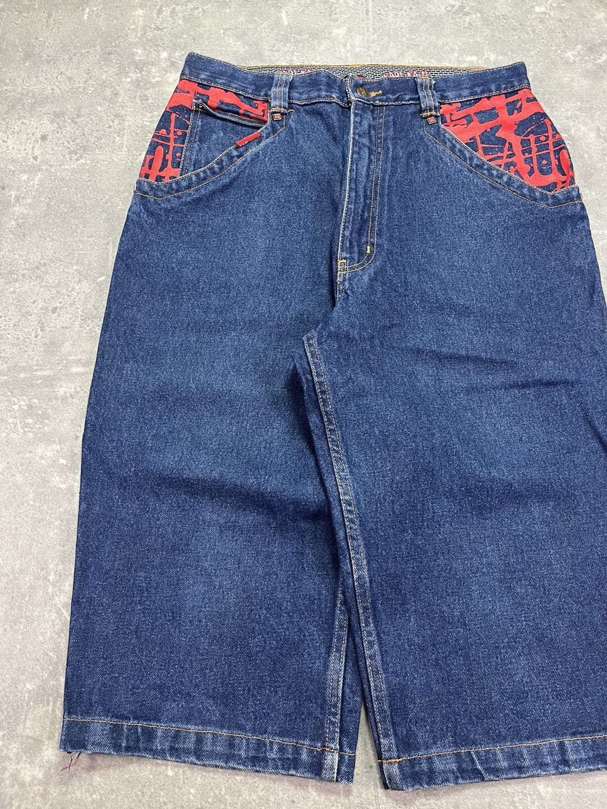 Karl Kani Karl Kani Printed Big Pockets Logo Long Denim Jorts Shorts Size US 30 / EU 46 - 3 Thumbnail