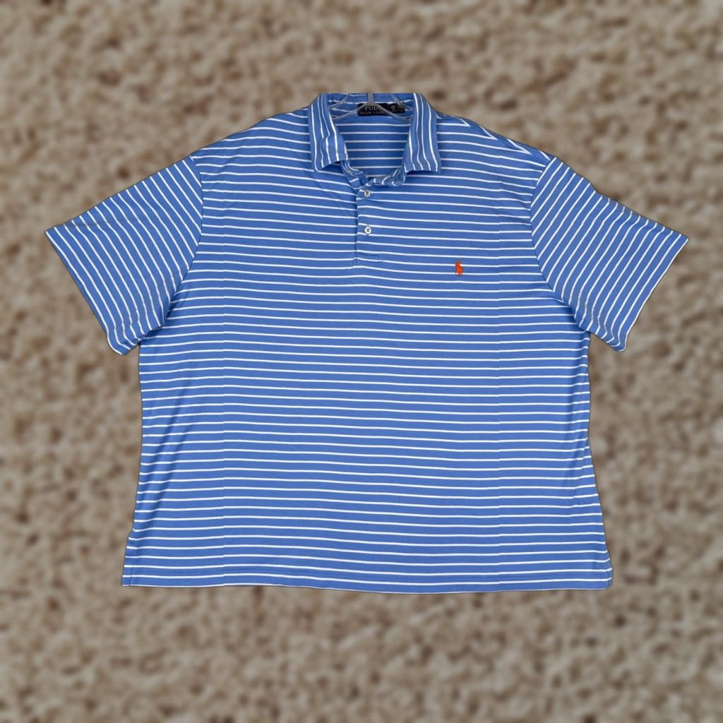 Ralph Lauren Polo Ralph Lauren Shirt Adult 2XL Blue White Stripe 100% Cotton Pony Size US XXL / EU 58 / 5 - 1 Thumbnail
