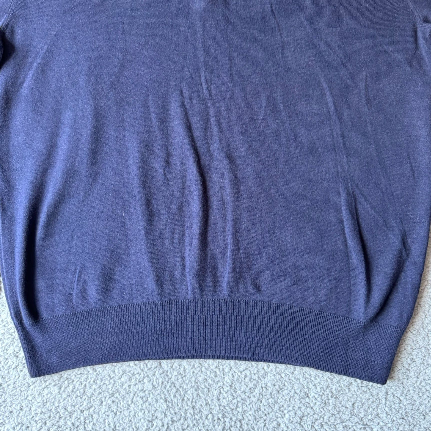 Ralph Lauren Polo Ralph Lauren Sweater Mens Large Blue 1/4 Zip Pullover Pima Cotton Knit Crew Neck Regular Fit Logo Size US XL / EU 56 / 4 - 3 Thumbnail